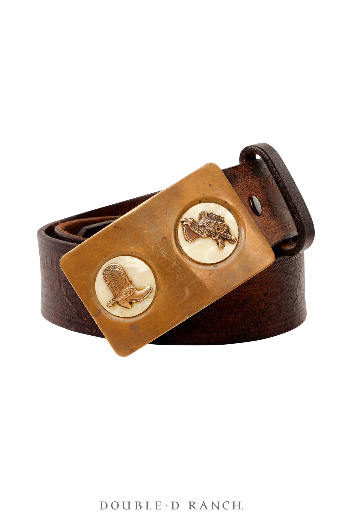 Belt, A Vintage, Buckle, Kitsch, Western, Boot & Saddle, Laminate, Vintage, 828