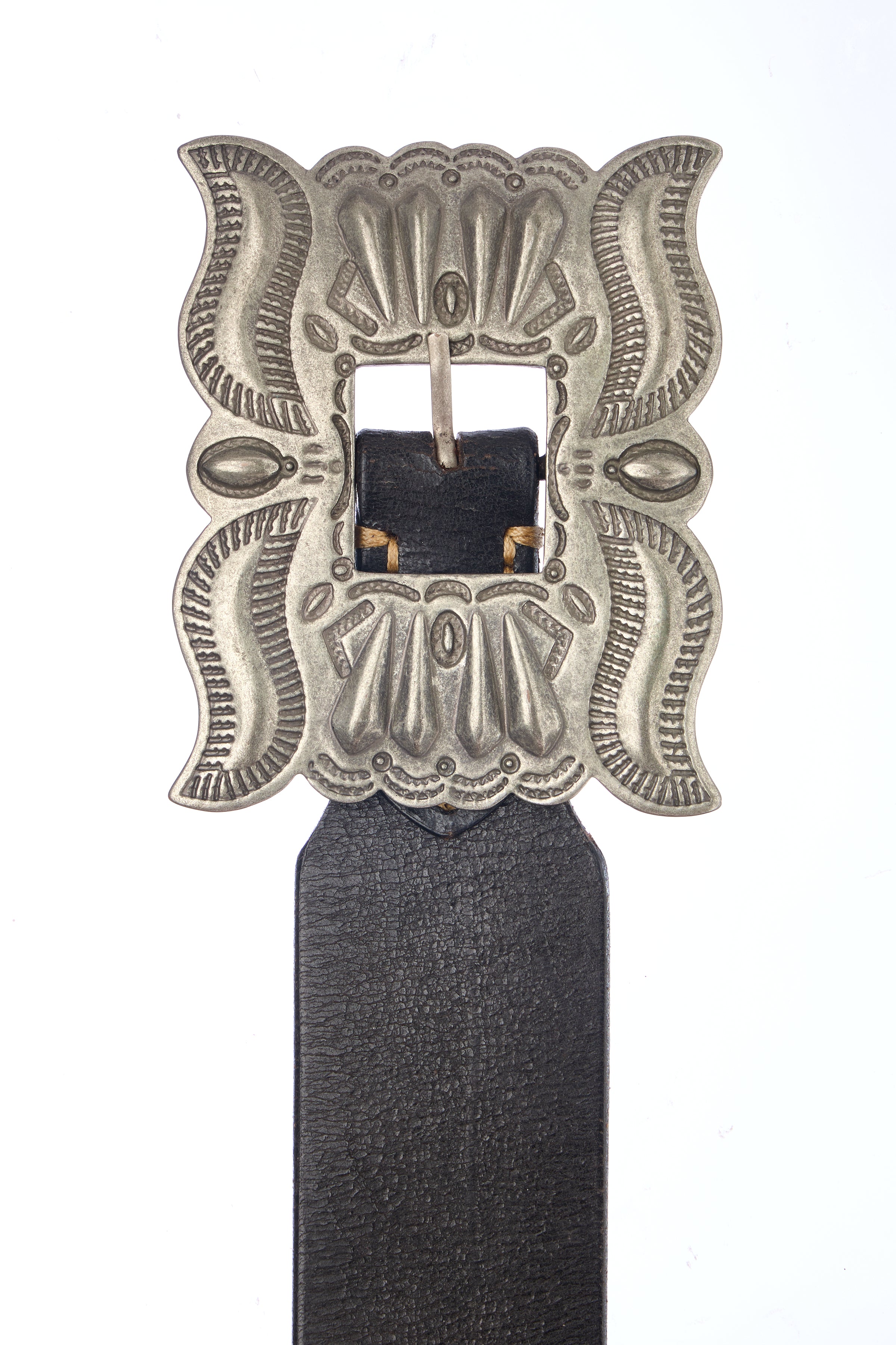 Vintage Lauren Ralph Lauren Embossed Leather Belt with Ornate Silver Buckle sz M Ralph Lauren Collection Horse Buckle Belt - Brown Belts  main image 2