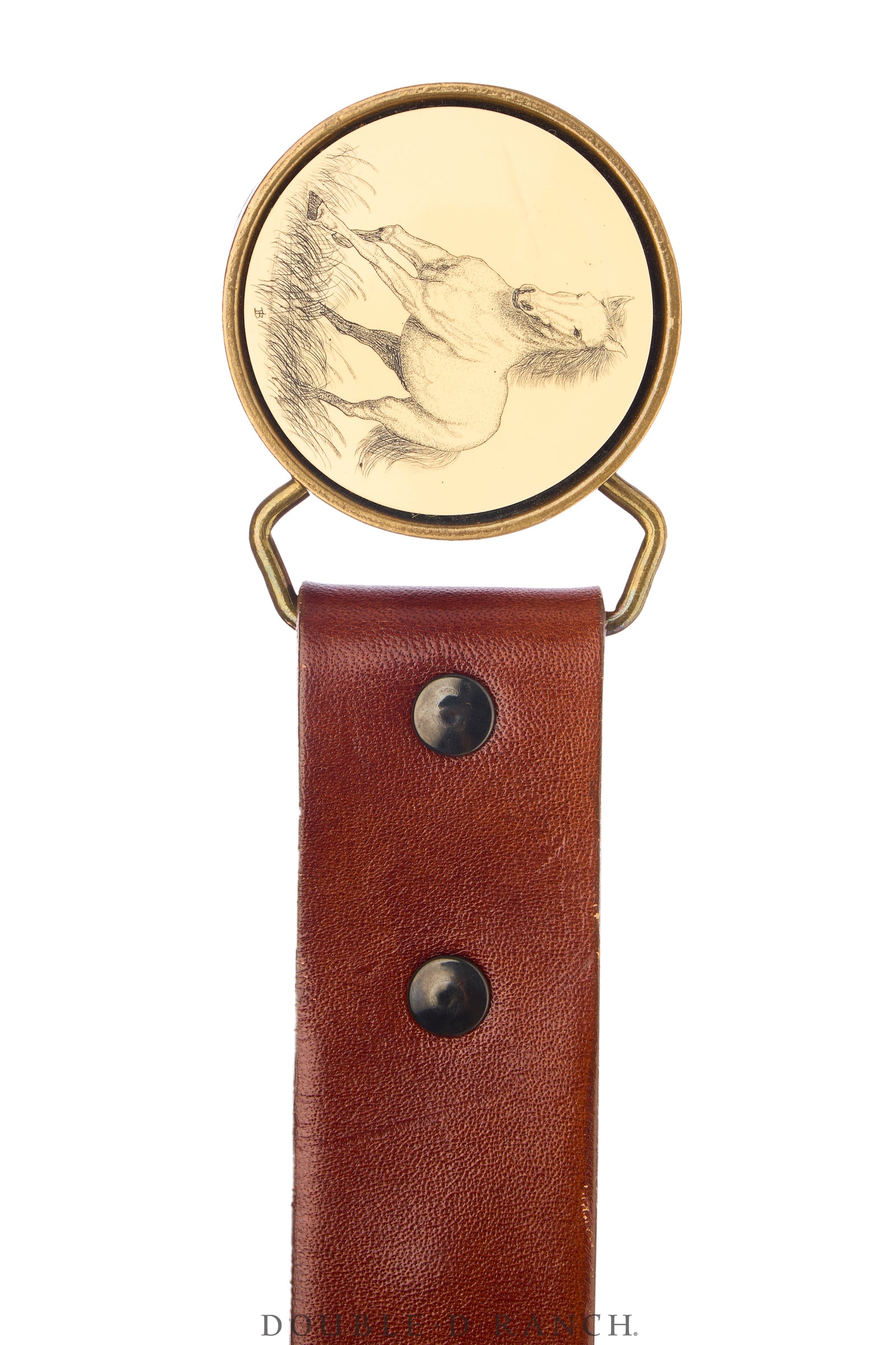 Belt, A Vintage, Scrimshaw, Horse, Hallmark, Vintage, 868