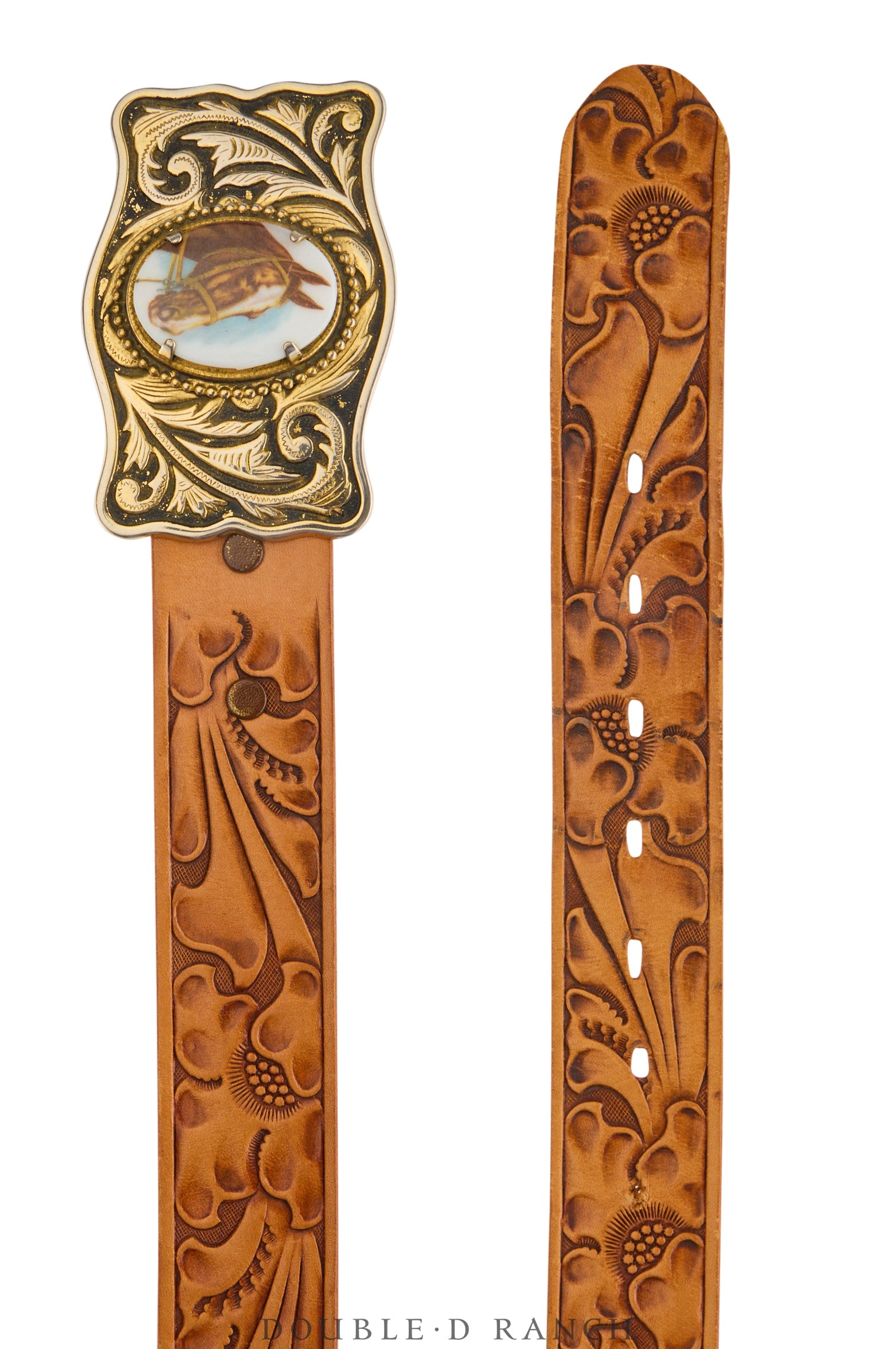 Belt, A Vintage, Buckle, Western, Horse Cameo, Vintage, 925