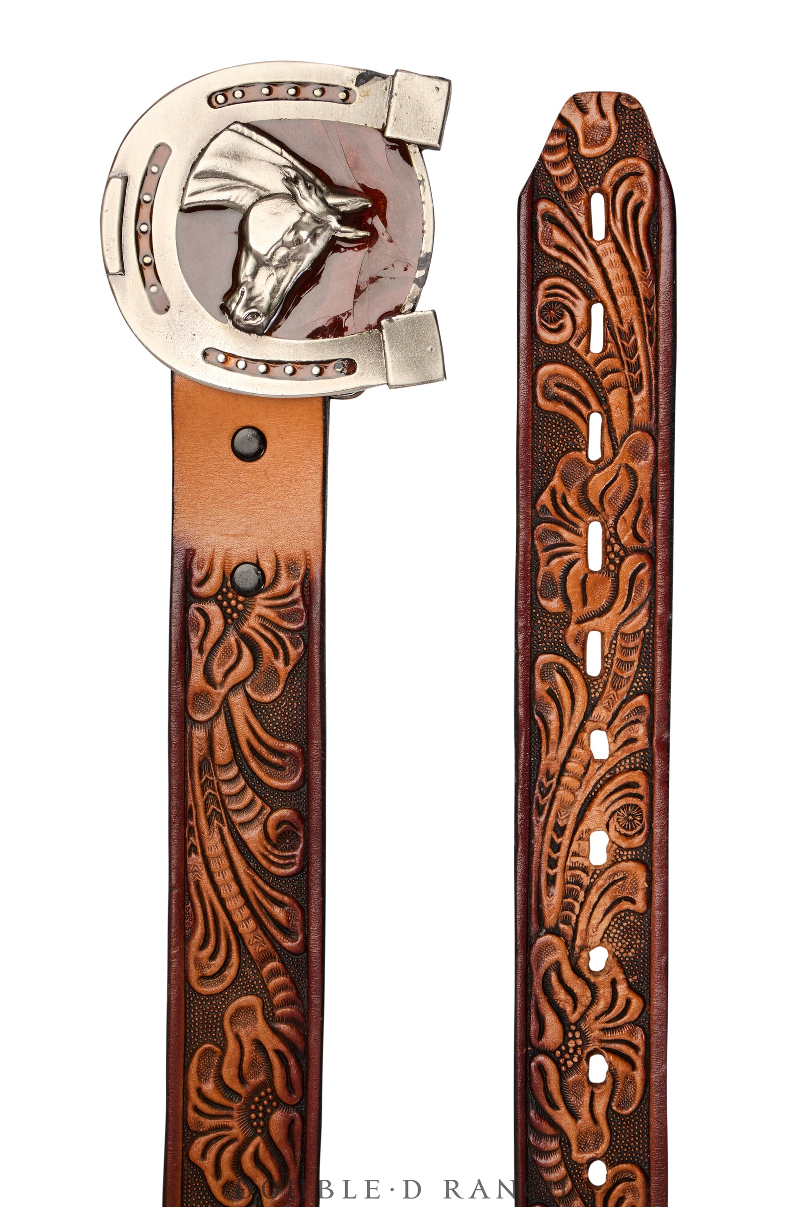 Belt, A Vintage, Buckle, Enamel, Horseshoe & Horse, Vintage, 701B