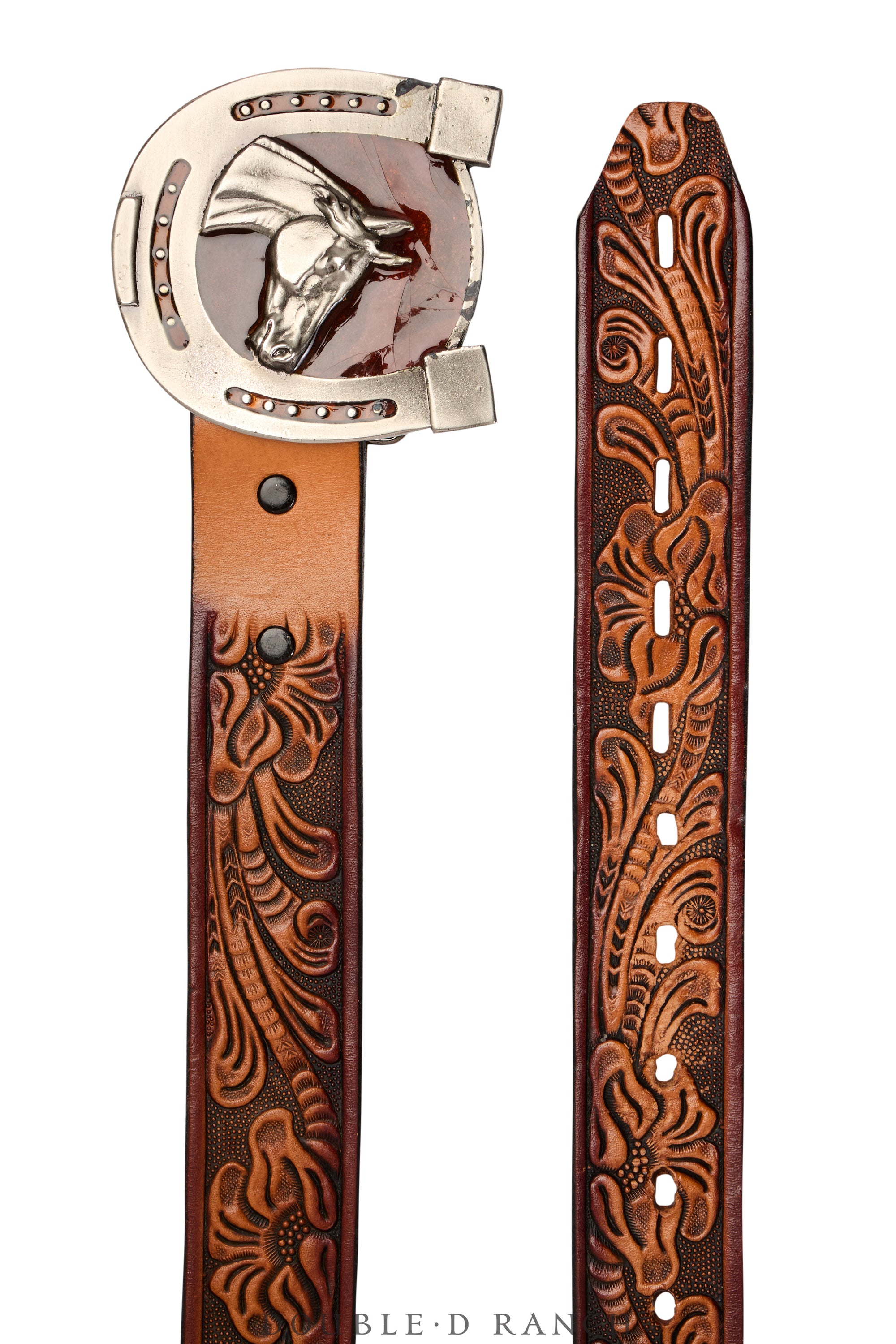 Belt, A Vintage, Buckle, Enamel, Horseshoe & Horse, Vintage, 701B