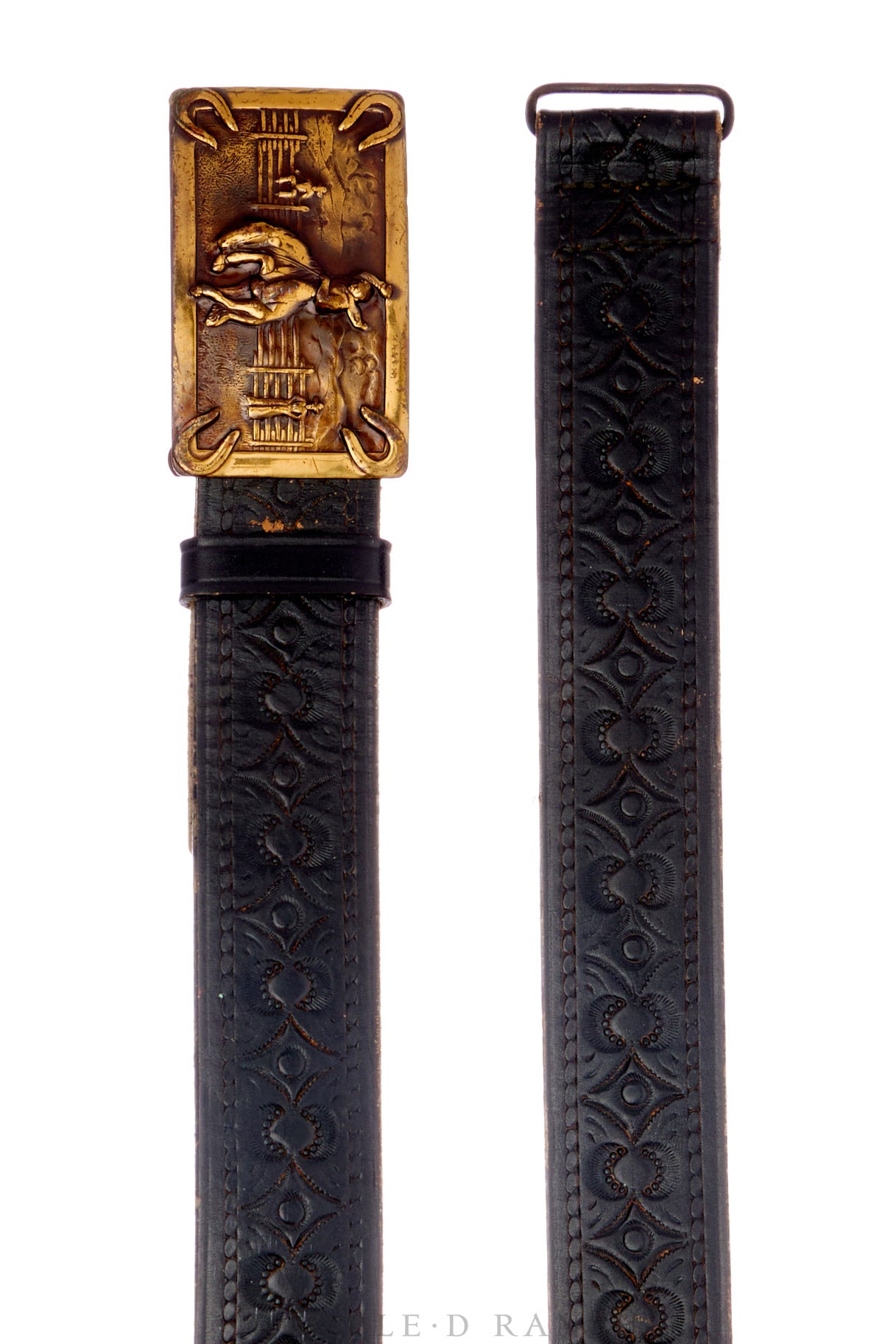 Belt, A Vintage, Buckle, Western, Bucking Bronc With Horseshoe Corners, Original Strap, Vintage, 819