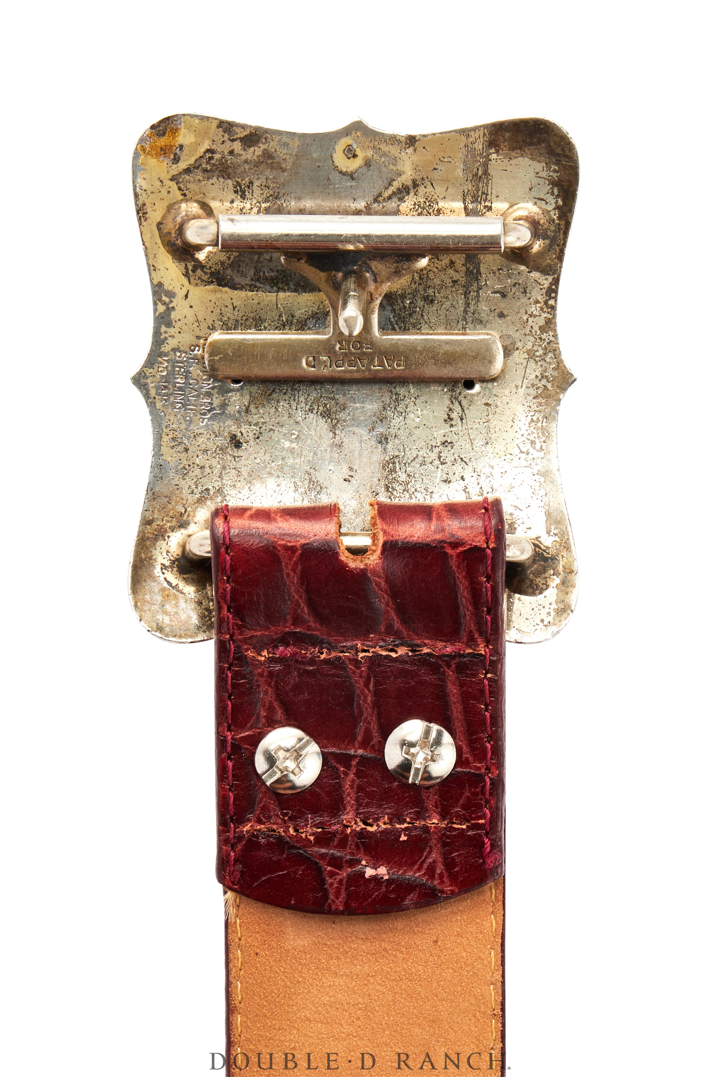 VTG Red Leather Belt with Silver Buckle Western Yellowstone rodeo ranch Western Black Leather Belt With Red/ Praying Cowboy  main image 4
