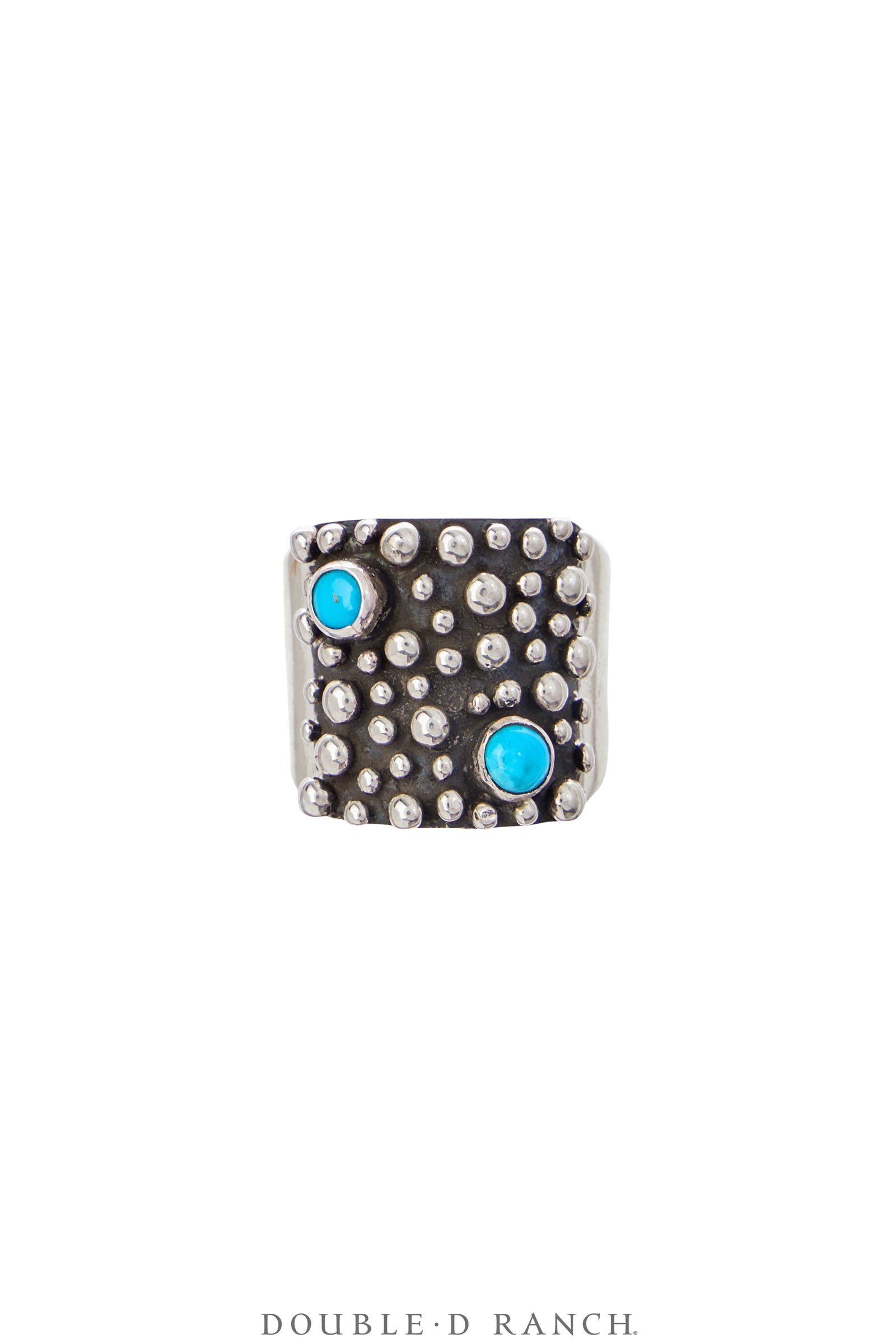 Ring, Blackened Bubble, Turquoise & Sterling Silver, Hallmark, Contemporary, 1706