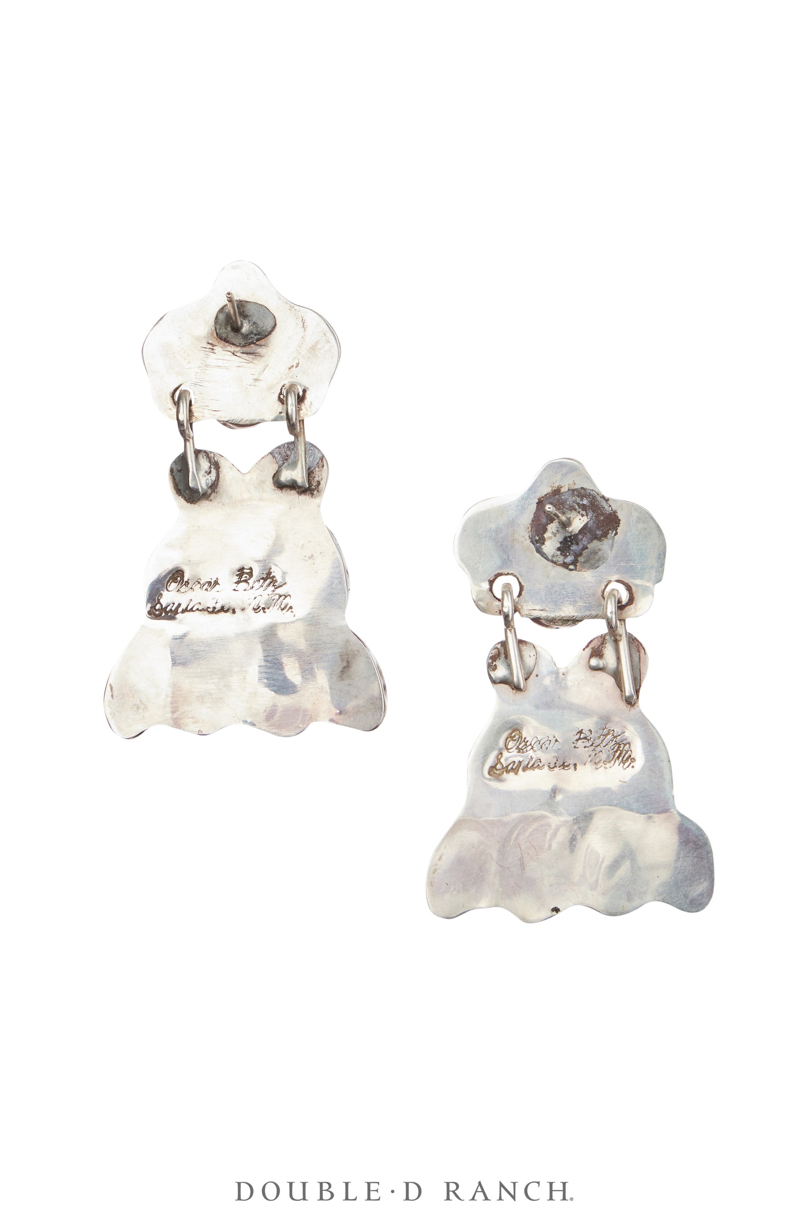 Earrings, Oscar Betz, Fan, Coral, Hallmark, Contemporary, 2054