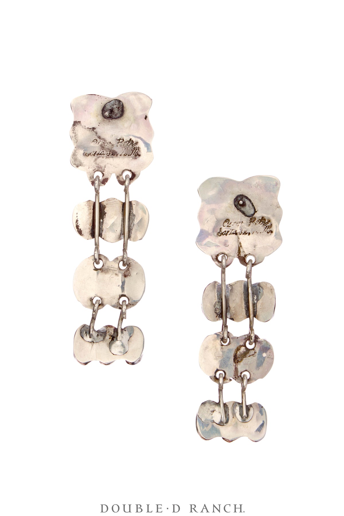 Earrings, Oscar Betz, Ladders, Coral, Hallmark, Contemporary, 2083