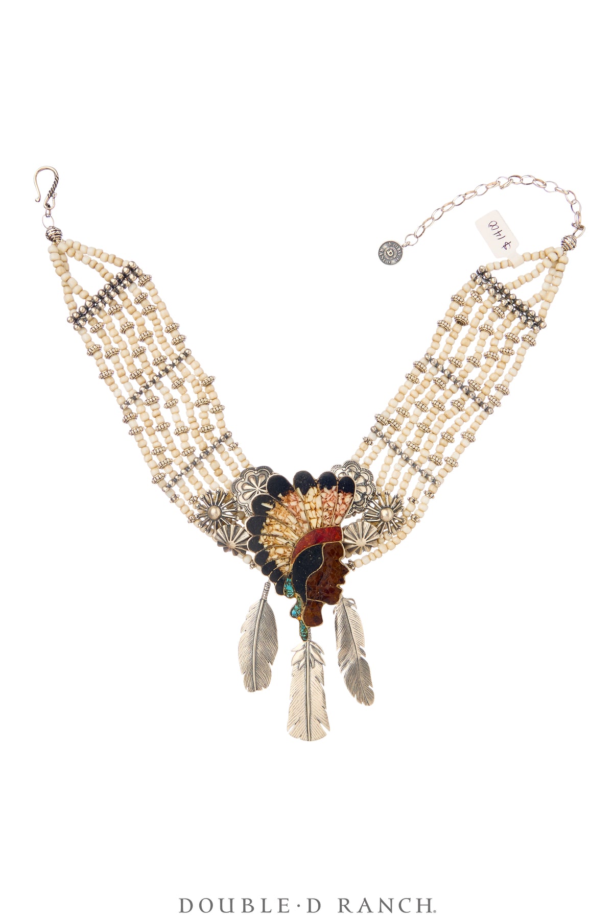 Necklace, Mummy's Bundle, by Double D Ranch, Inlay Indian Chief, 101
