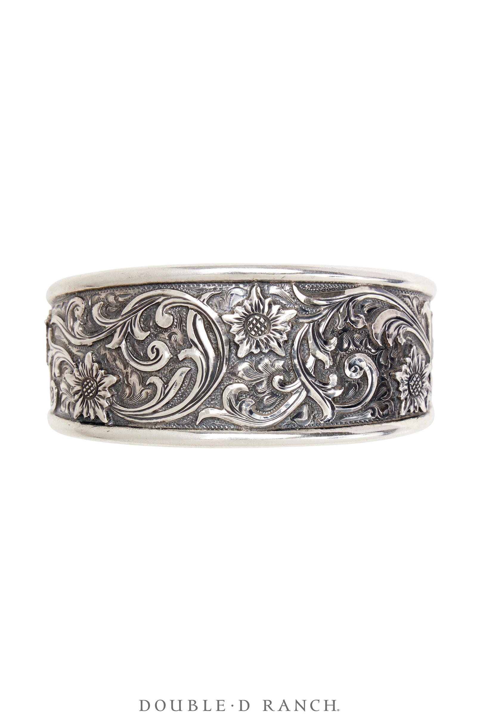 Cuff, Engraved, Sterling Silver, Western Scroll, Contemporary, 3490