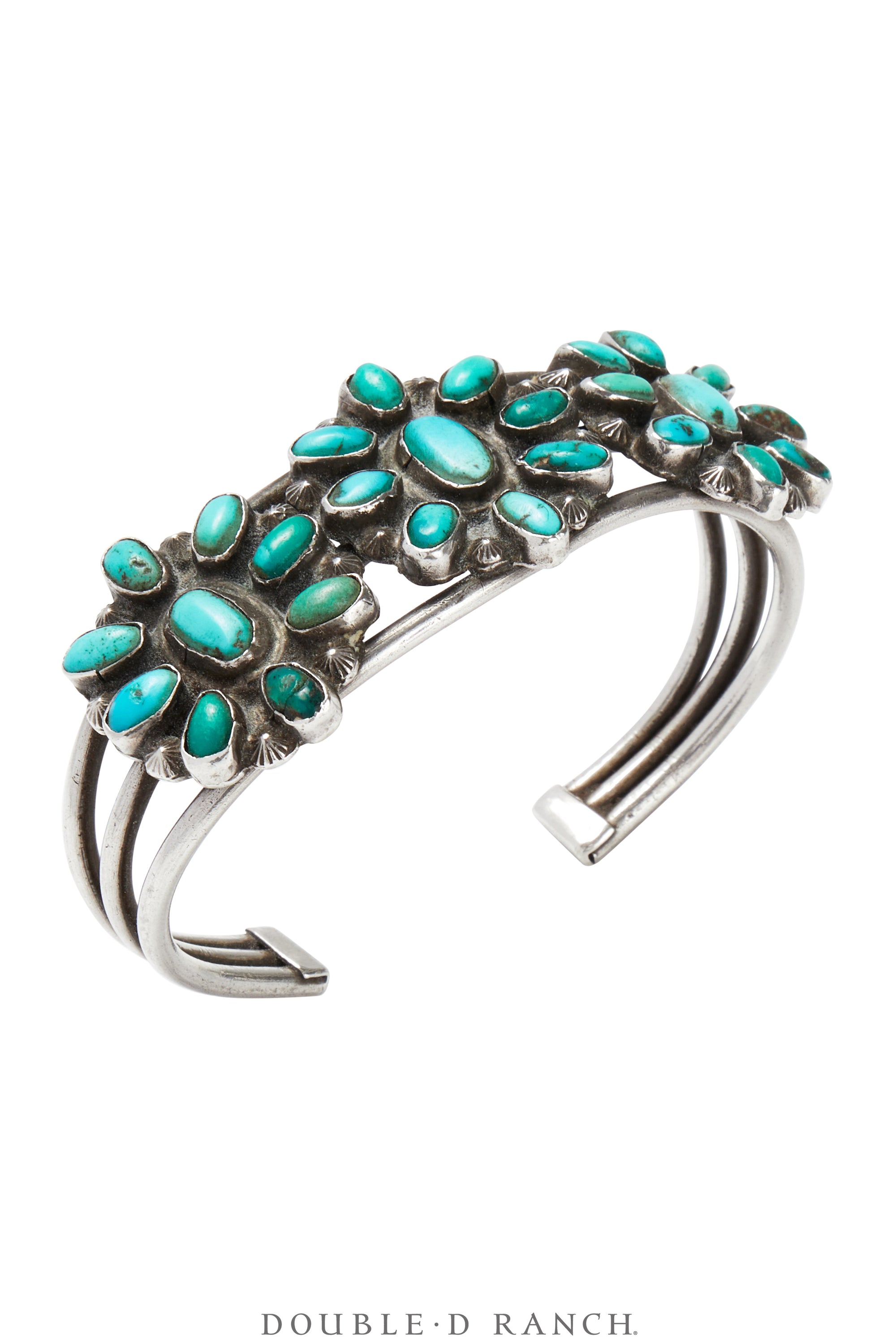 Cuff, Cluster Bar, Turquoise, Vintage, 3851