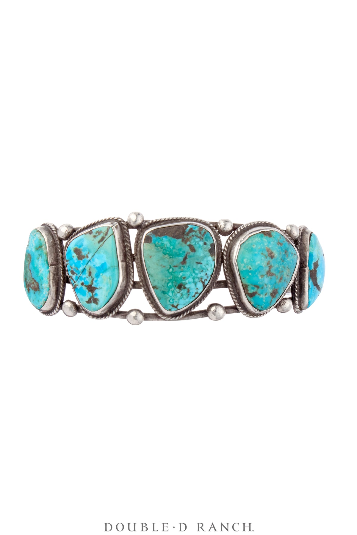 Cuff, Natural Stone, Turquoise, Five Stones, Old Pawn, 3909