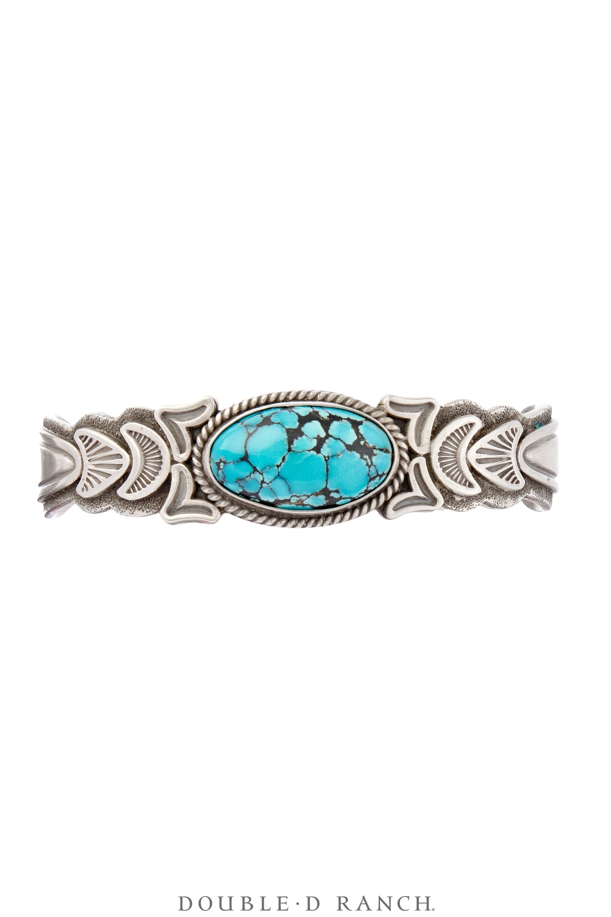 Cuff, Stampwork, Turquoise & Sterling Silver, Hallmark, Contemporary, JB3917
