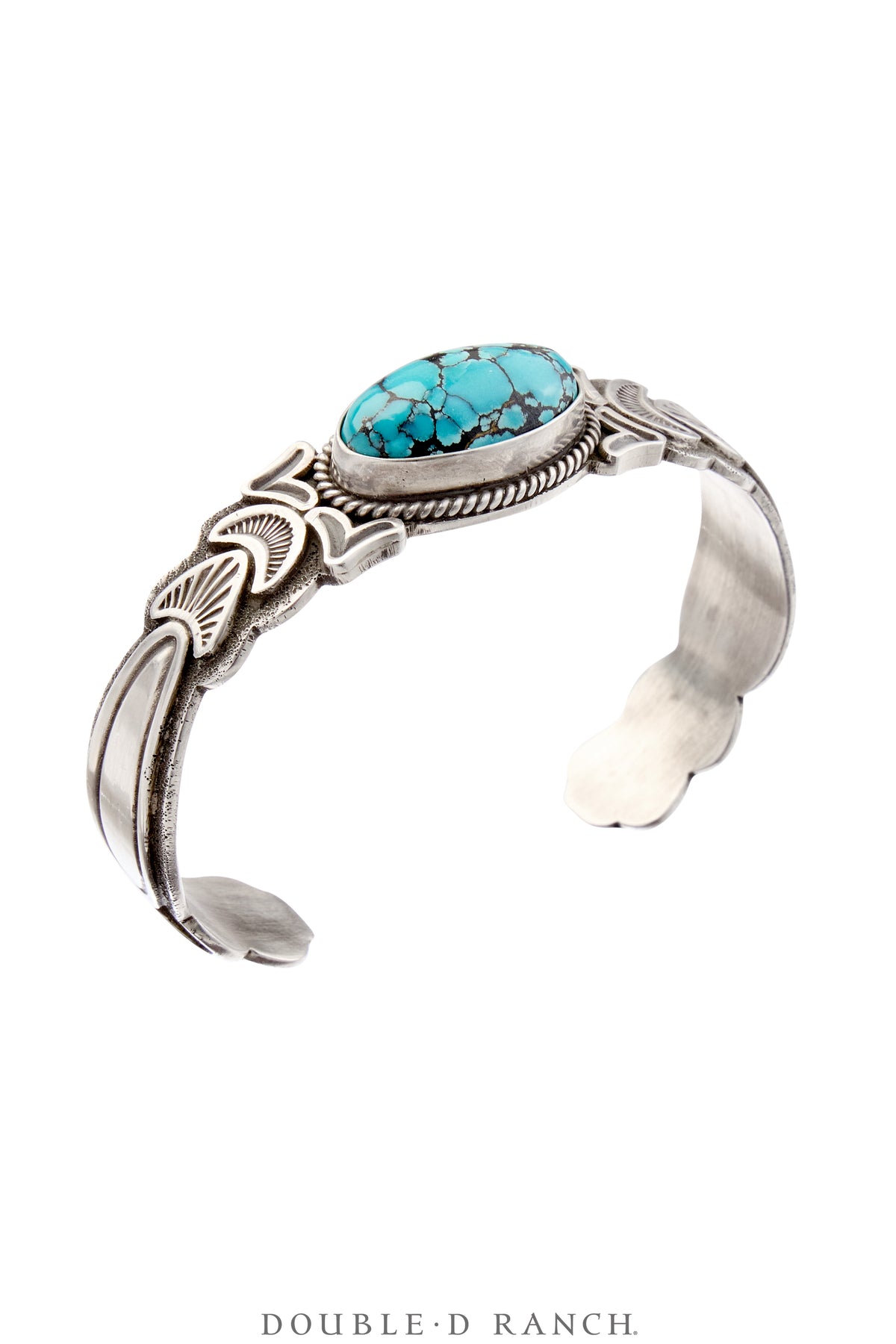 Cuff, Stampwork, Turquoise & Sterling Silver, Hallmark, Contemporary, JB3917