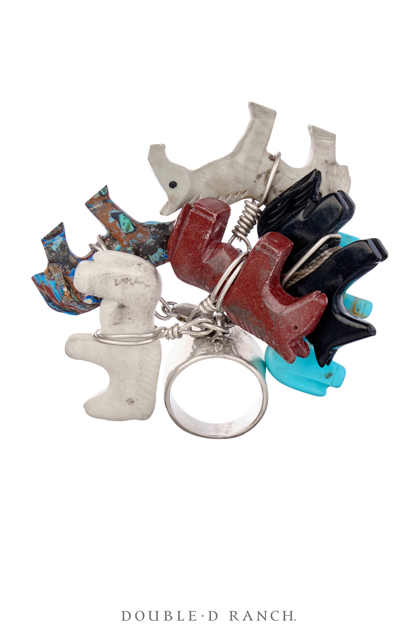 Cuff & Ring, Novelty, Mixed Stones, Fetishes, Hallmark, Contemporary, 3923