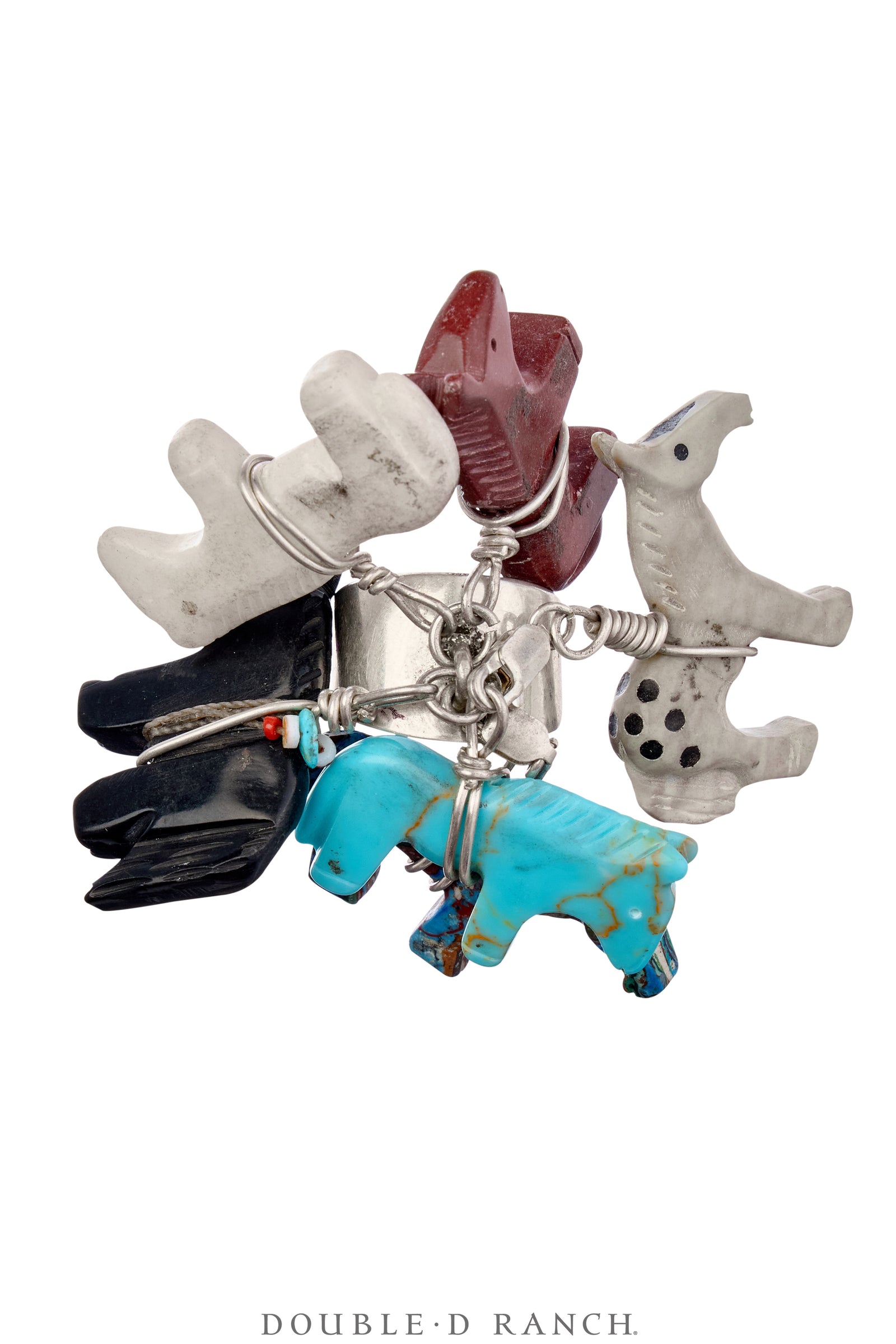 Cuff & Ring, Novelty, Mixed Stones, Fetishes, Hallmark, Contemporary, 3923