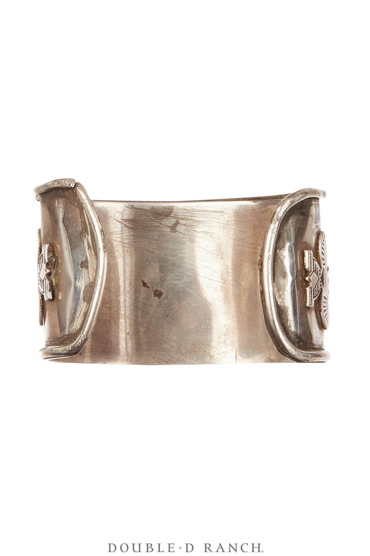 Cuff, Natural Stone, Turquoise, Coyote Dog & Knifewing Motifs, Vintage ‘30s, 3964