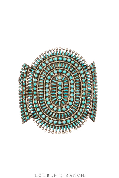 Cuff, Cluster, Turquoise, Needlepoint & Snake Eyes