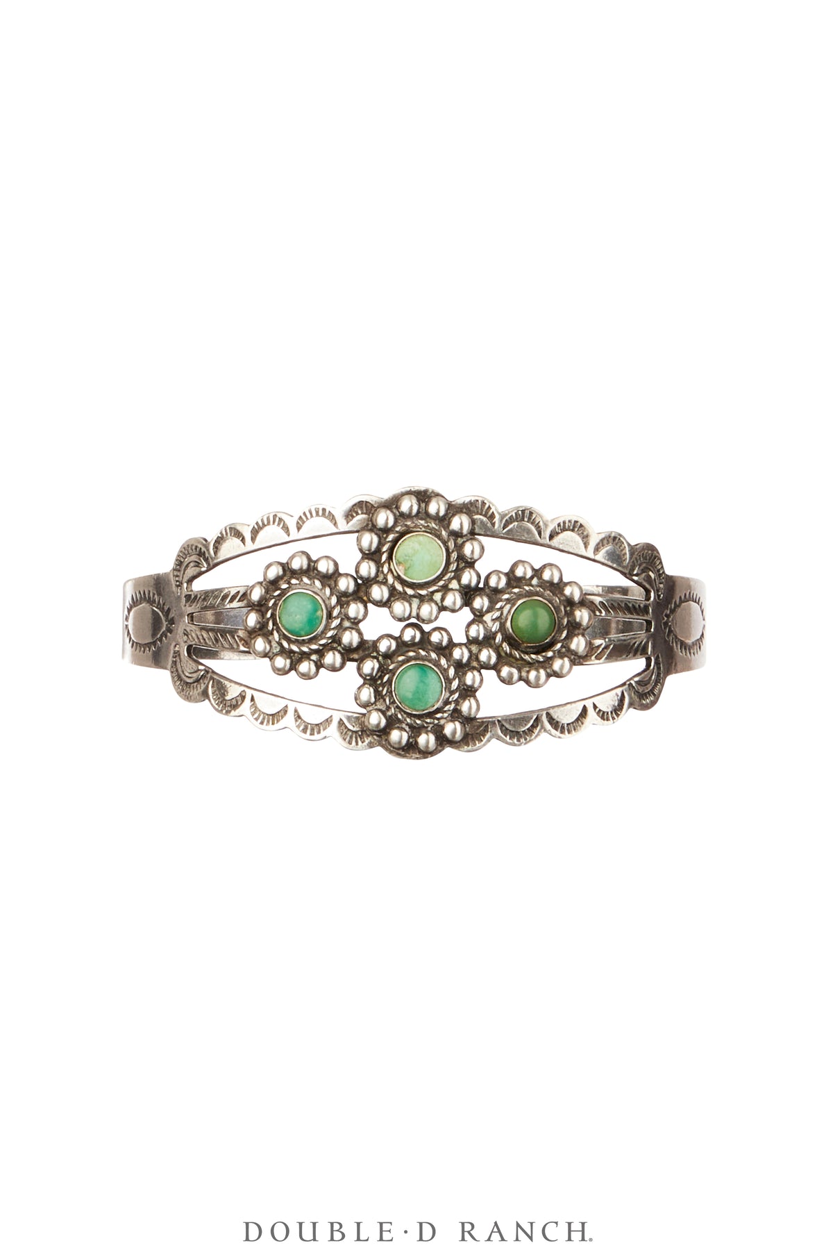 Cuff, Fred Harvey Railroad Era, Turquoise, Triple Bar, Vintage ‘30s, 3970