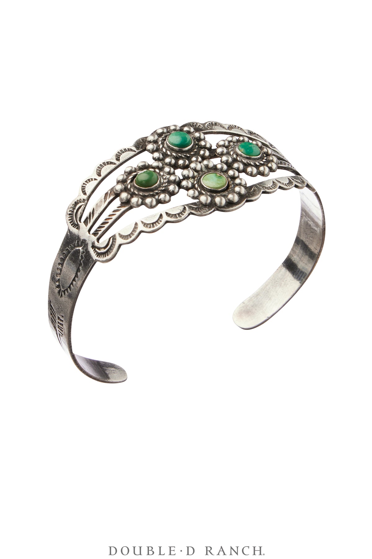 Cuff, Fred Harvey Railroad Era, Turquoise, Triple Bar, Vintage ‘30s, 3970