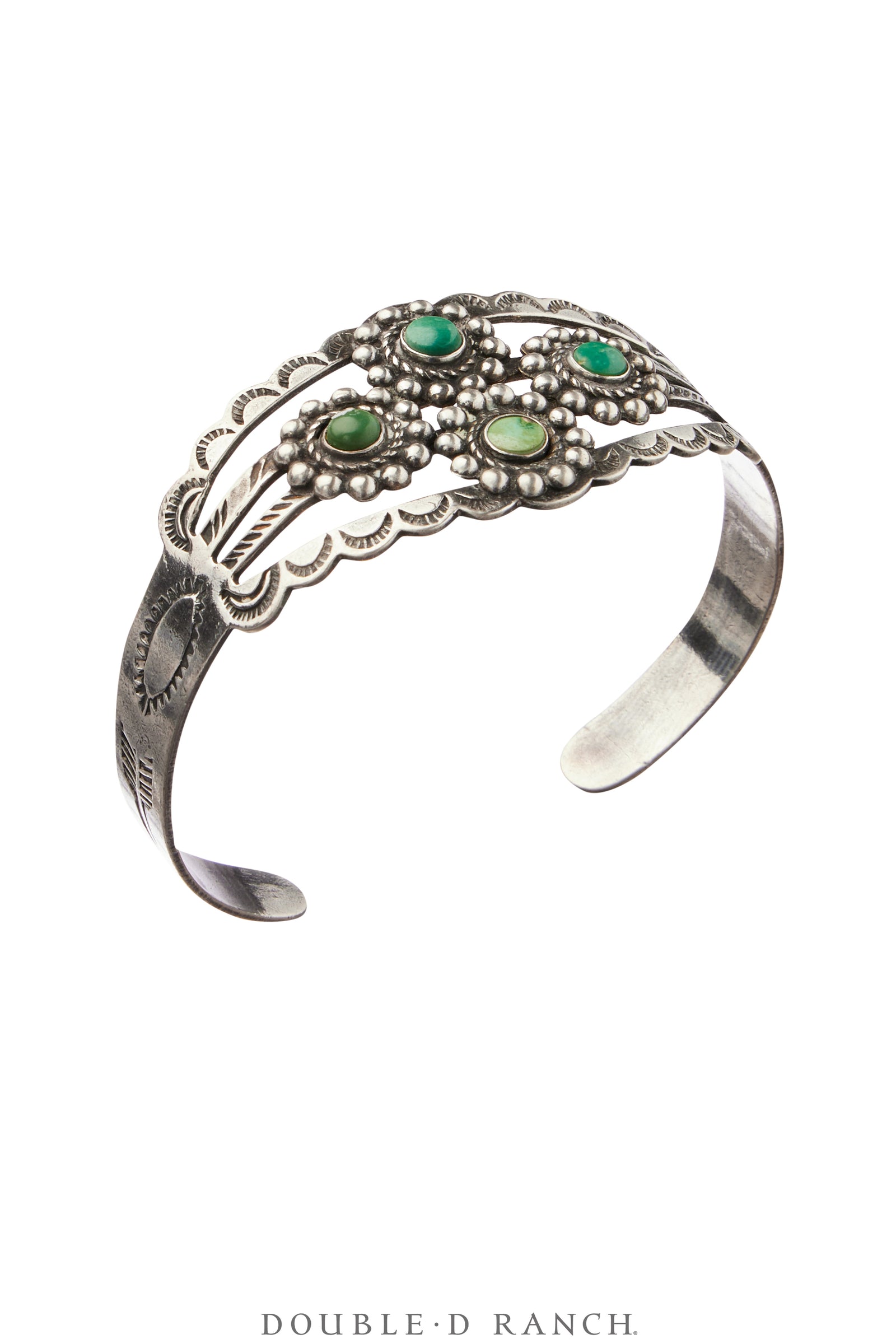 Cuff, Fred Harvey Railroad Era, Turquoise, Triple Bar, Vintage ‘30s, 3970