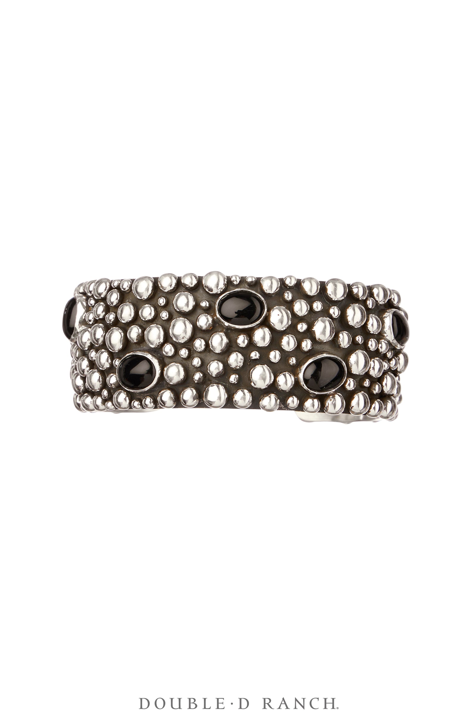 Cuff, Blackened Bubble Double, Onyx & Sterling Silver, Hallmark, Contemporary, 3971