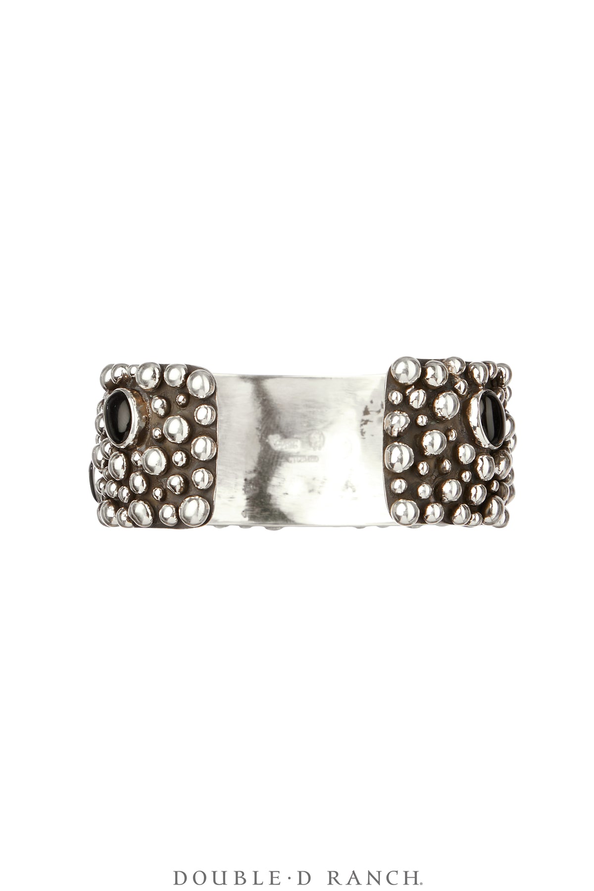 Cuff, Blackened Bubble Double, Onyx & Sterling Silver, Hallmark, Contemporary, 3971