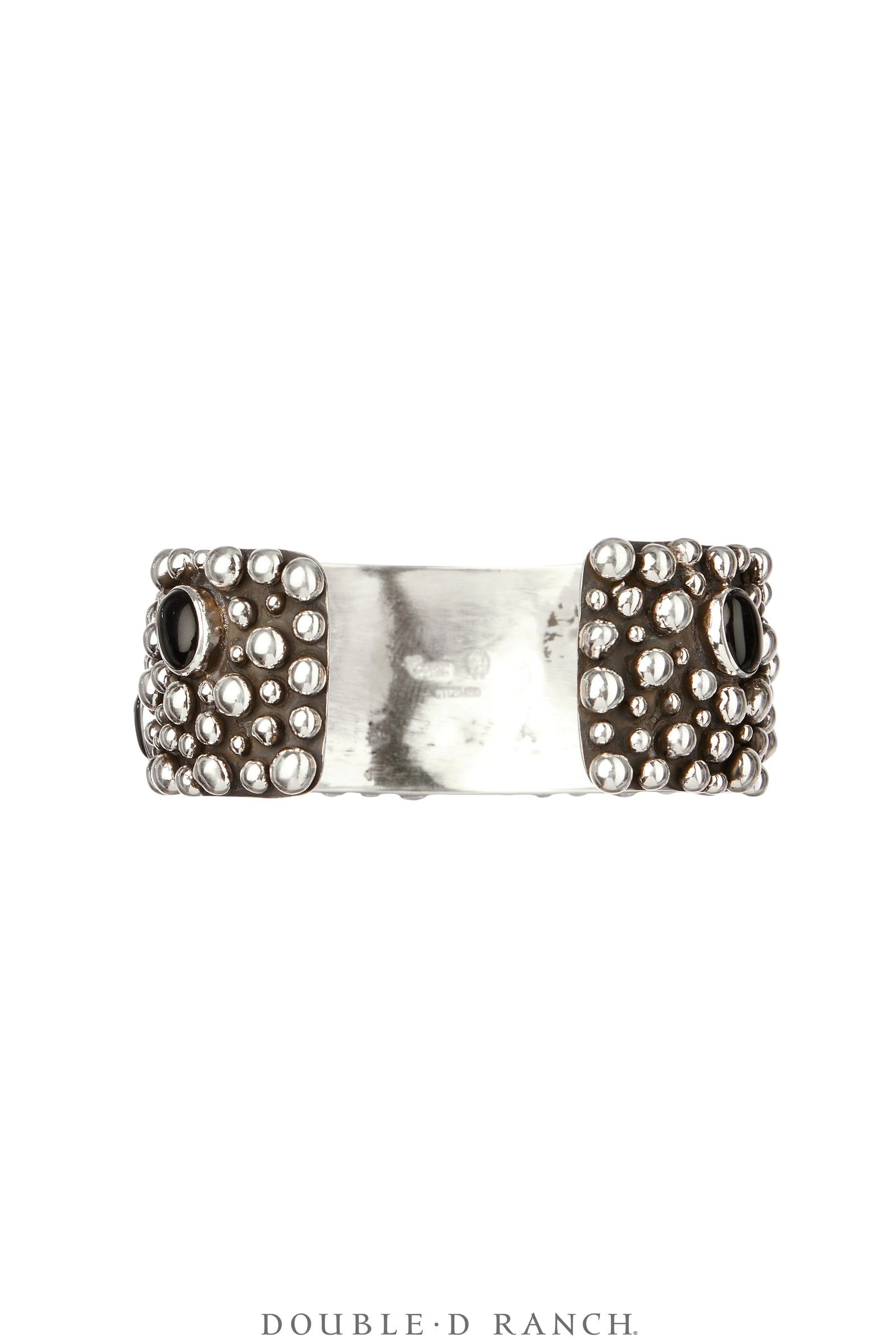 Cuff, Blackened Bubble Double, Onyx & Sterling Silver, Hallmark, Contemporary, 3971