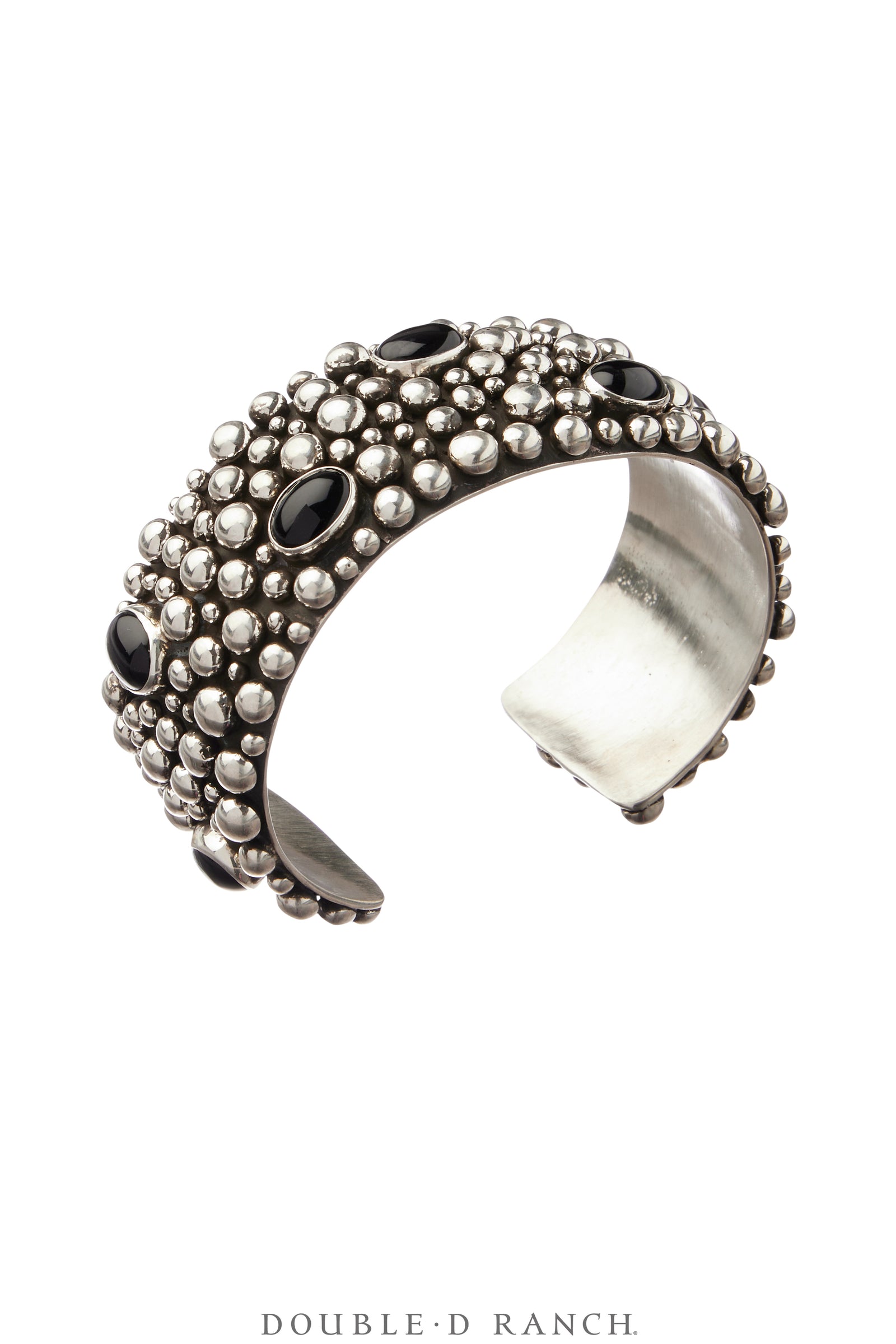Cuff, Blackened Bubble Double, Onyx & Sterling Silver, Hallmark, Contemporary, 3971