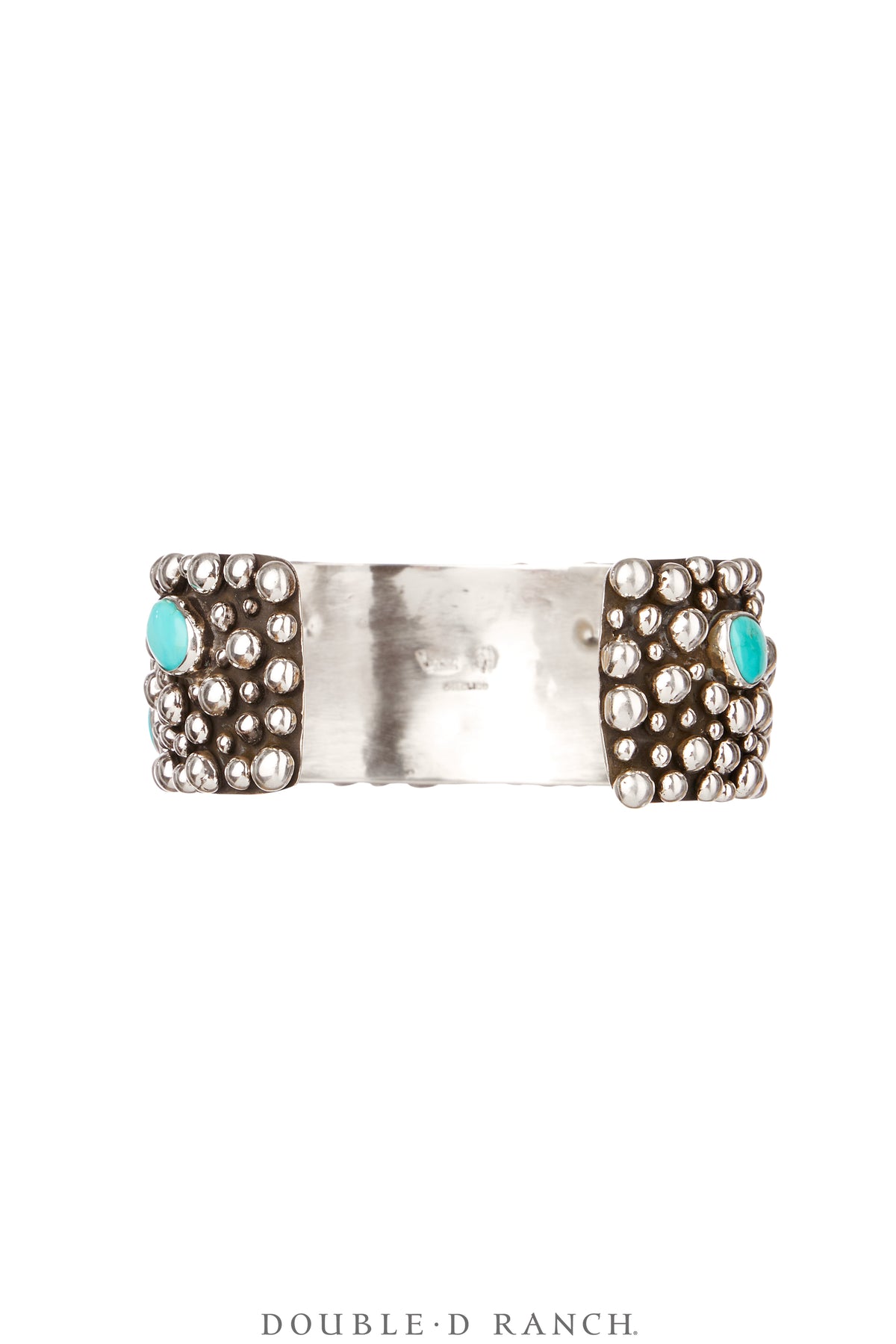 Cuff, Blackened Bubble Double, Turquoise & Sterling Silver, Hallmark, Contemporary, 3973