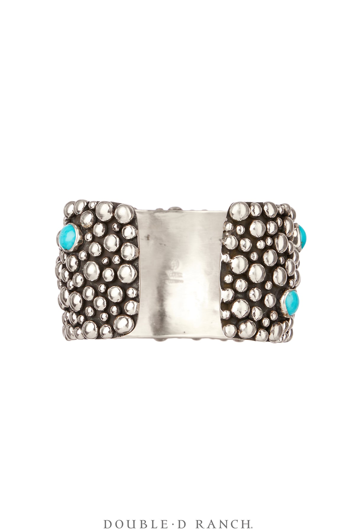 Cuff, Blackened Bubble Double, Turquoise & Sterling Silver, Hallmark, Contemporary, 3974