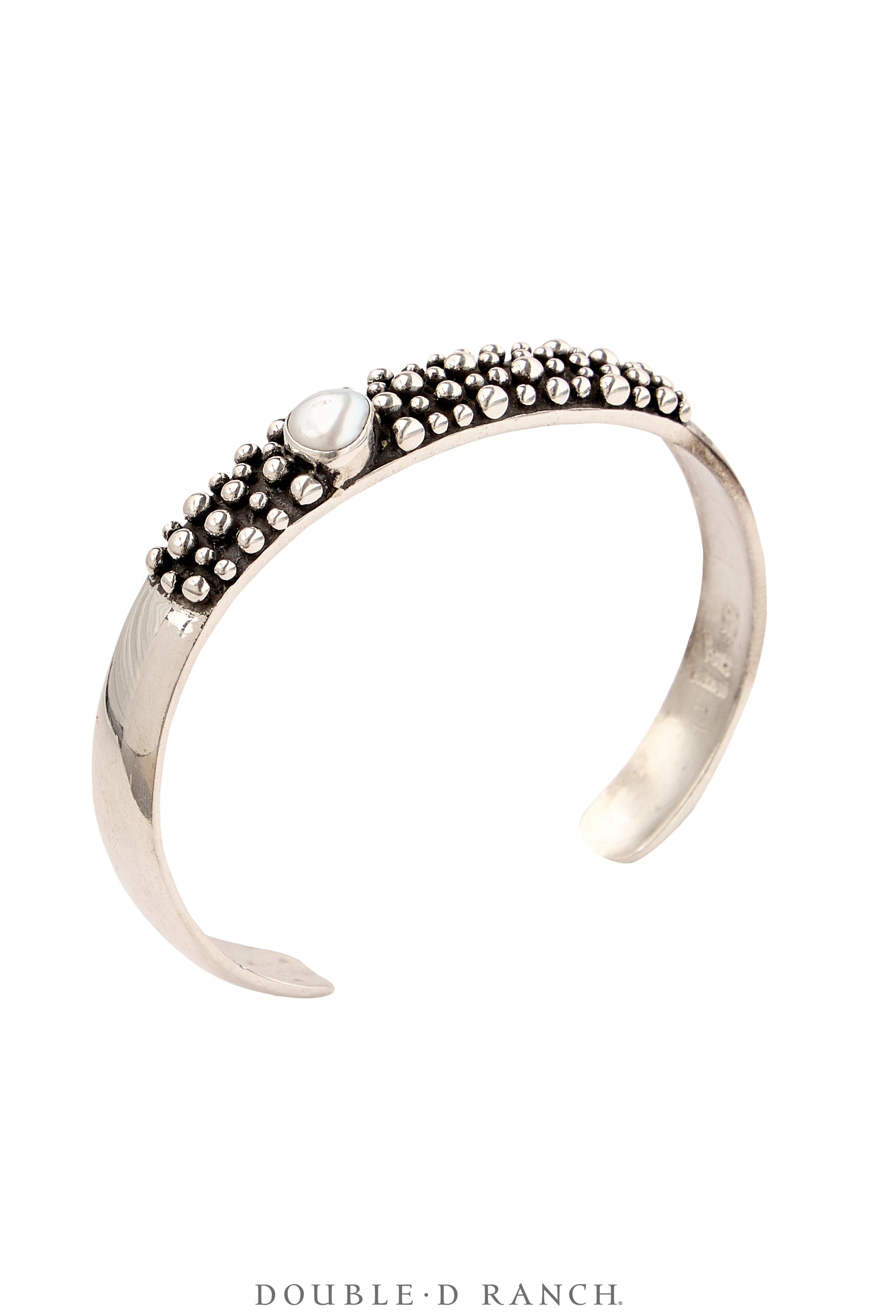 Cuff, Blackened Bubble, Freshwater Pearls, Sterling Silver, Hallmark, Contemporary, 4072