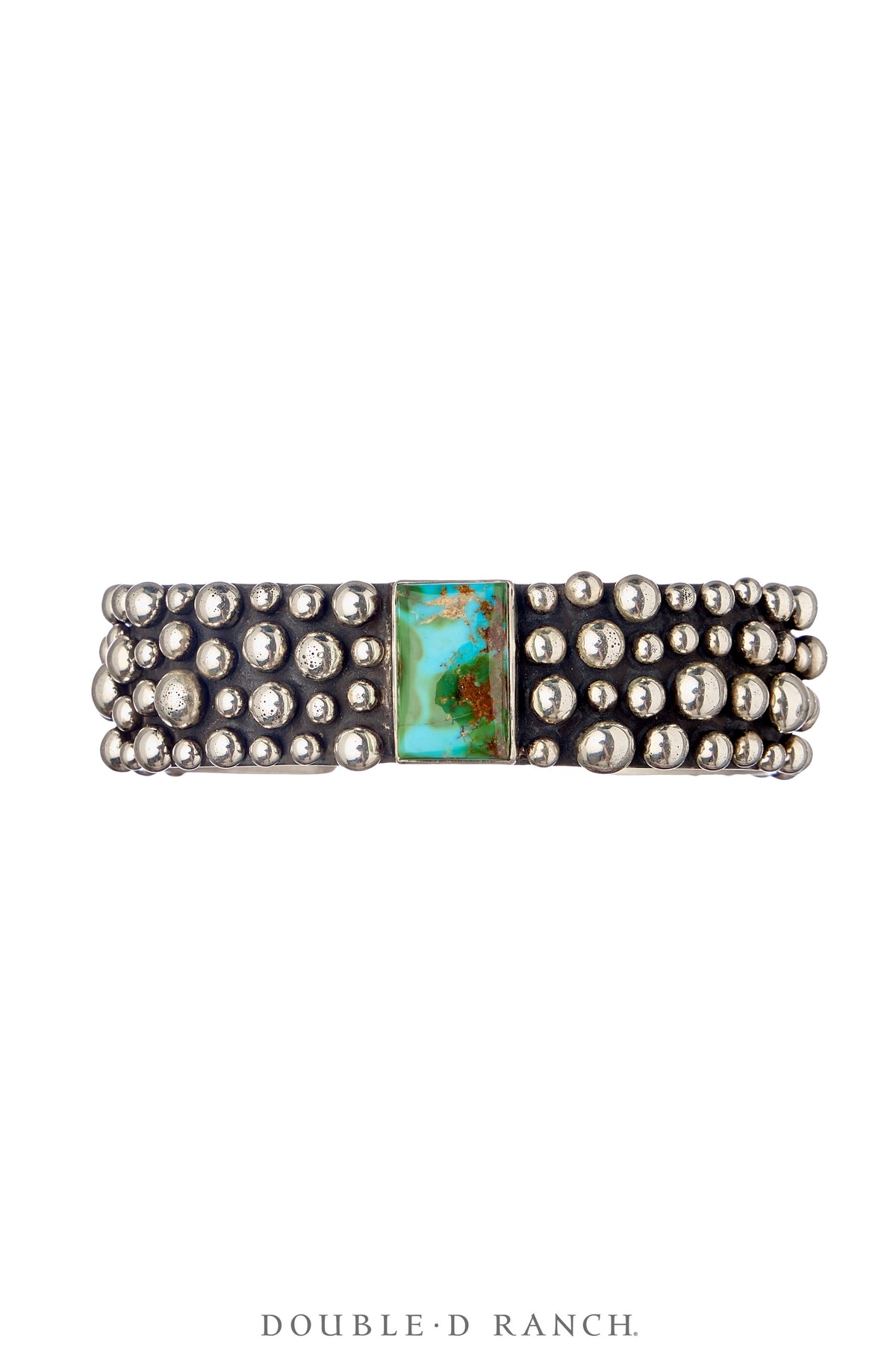 Cuff, Blackened Bubble, Turquoise, Sterling Silver, Hallmark, Contemporary, 4073