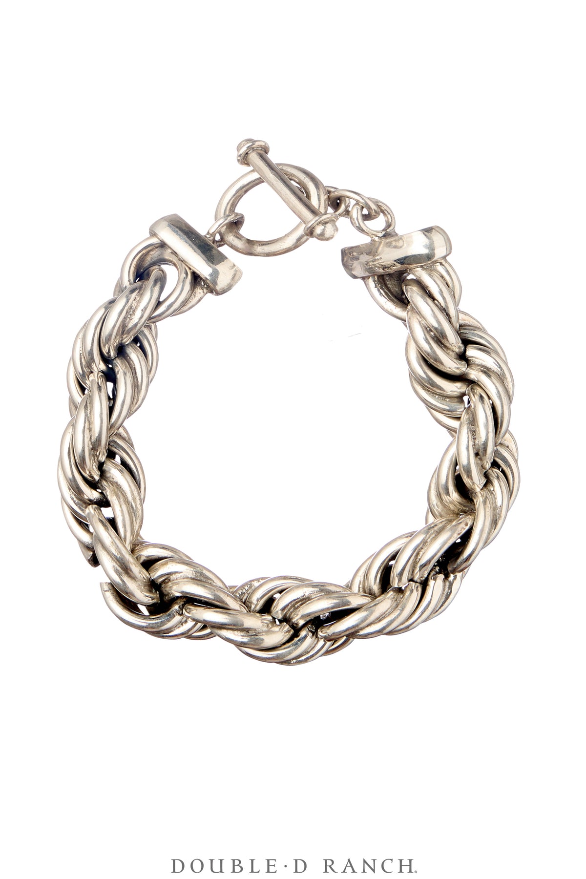 Bracelet, Twist Rope, Sterling Silver, 16mm, 8", Contemporary, 4082
