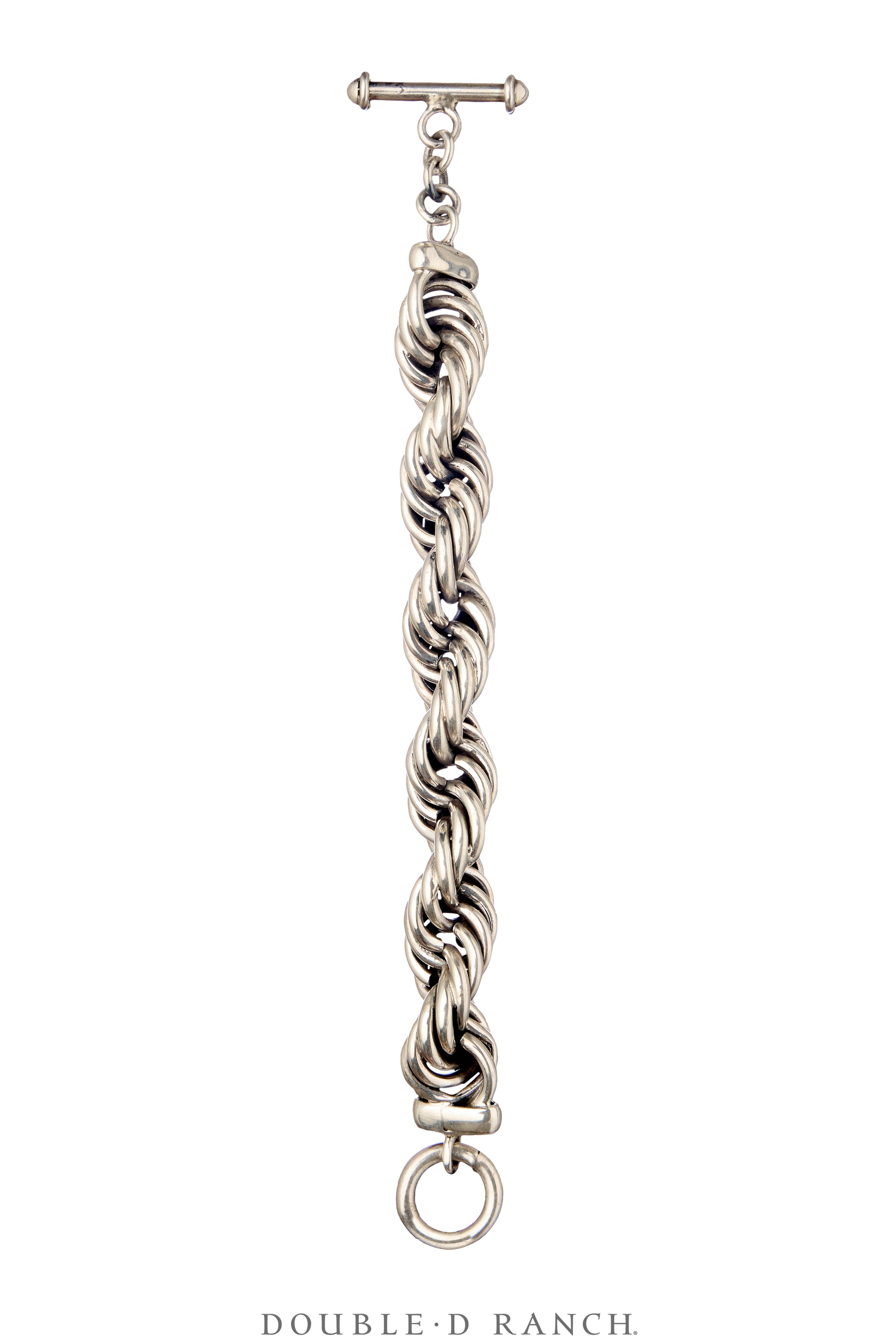 Bracelet, Twist Rope, Sterling Silver, 16mm, 8.5", Contemporary, 4083