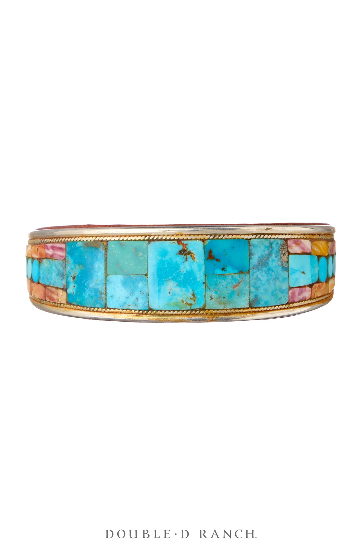 Cuff, Inlay, Turquoise, Leather Lined, Artisan, Charlie Favour, Contemporary, 4092