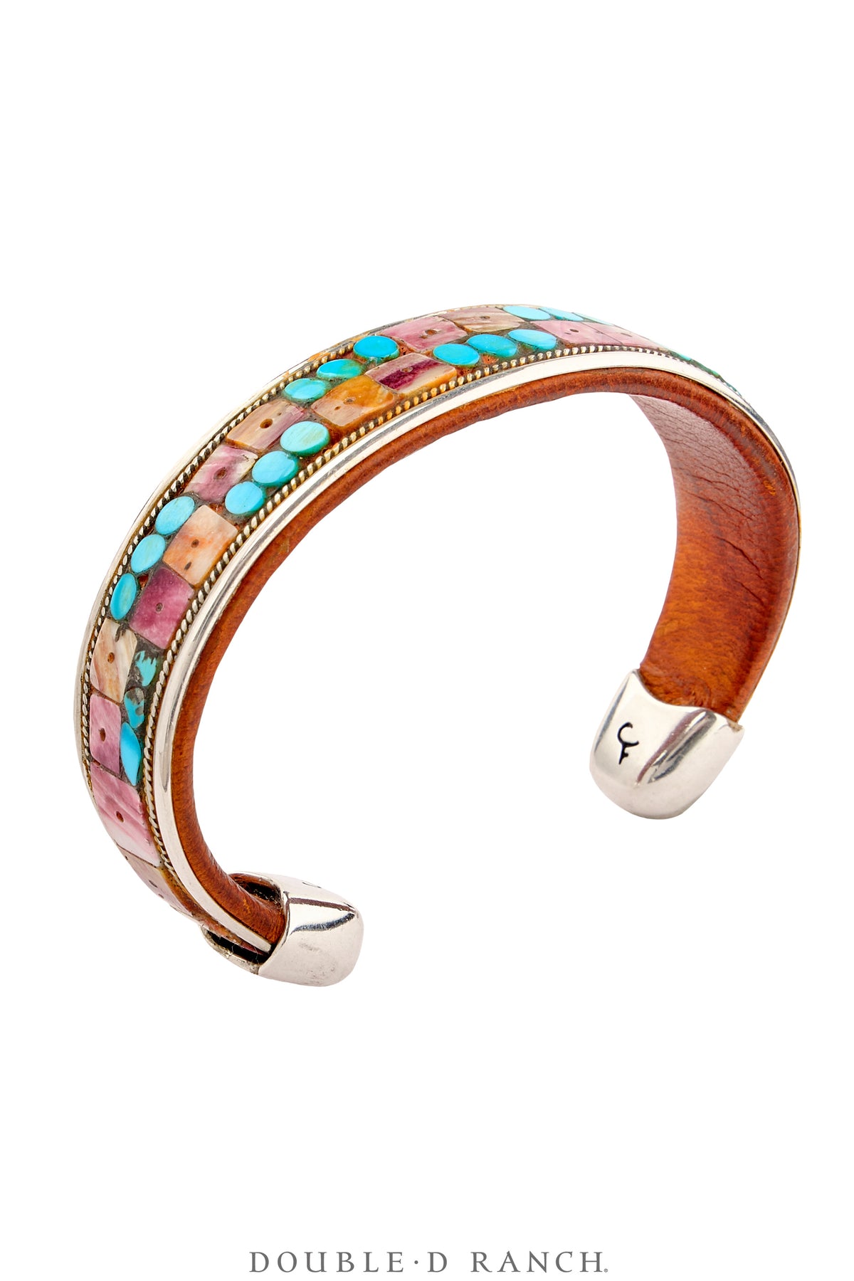 Cuff, Inlay, Turquoise, Leather Lined, Artisan, Charlie Favour, Contemporary, 4098