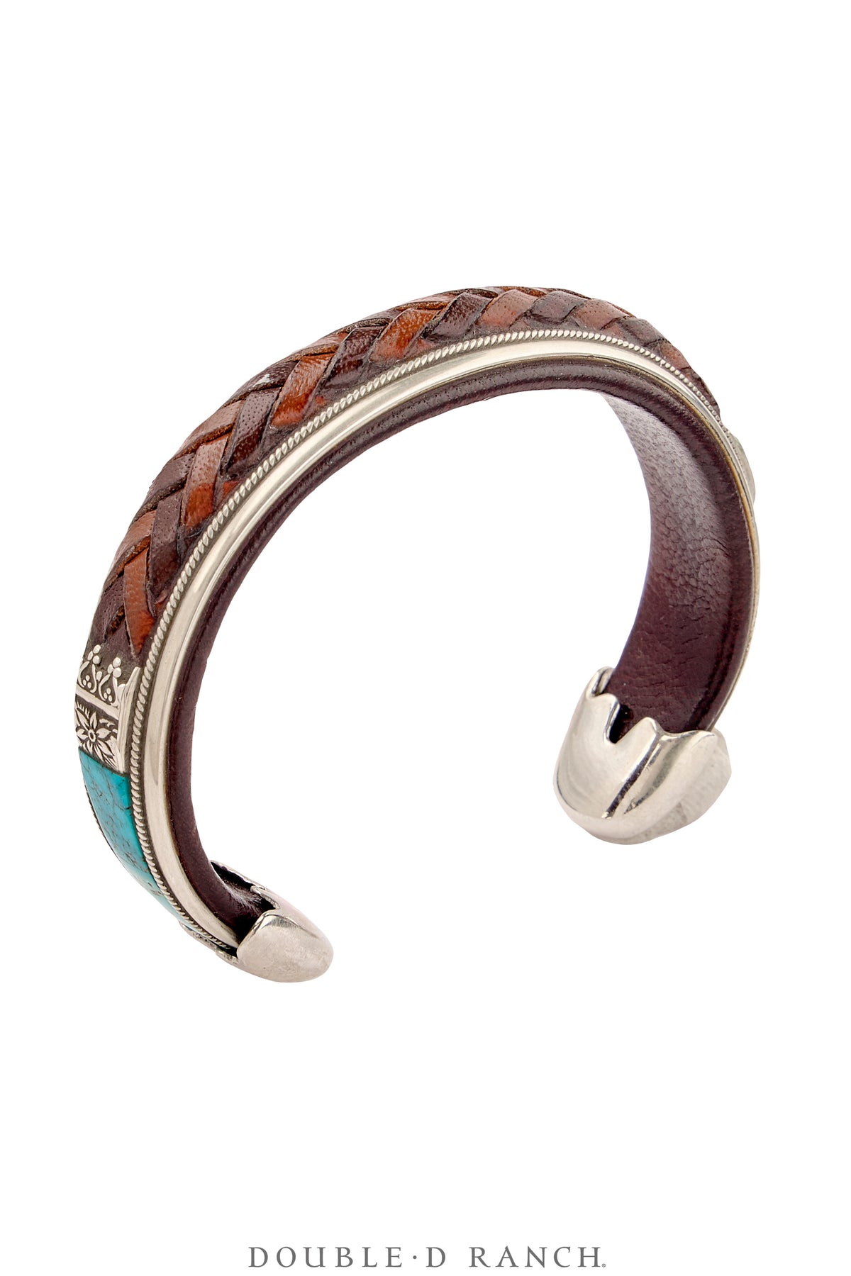 Cuff, Inlay, Turquoise, Leather Lined,  Turquoise, Artisan, Charlie Favour, Contemporary, 4099
