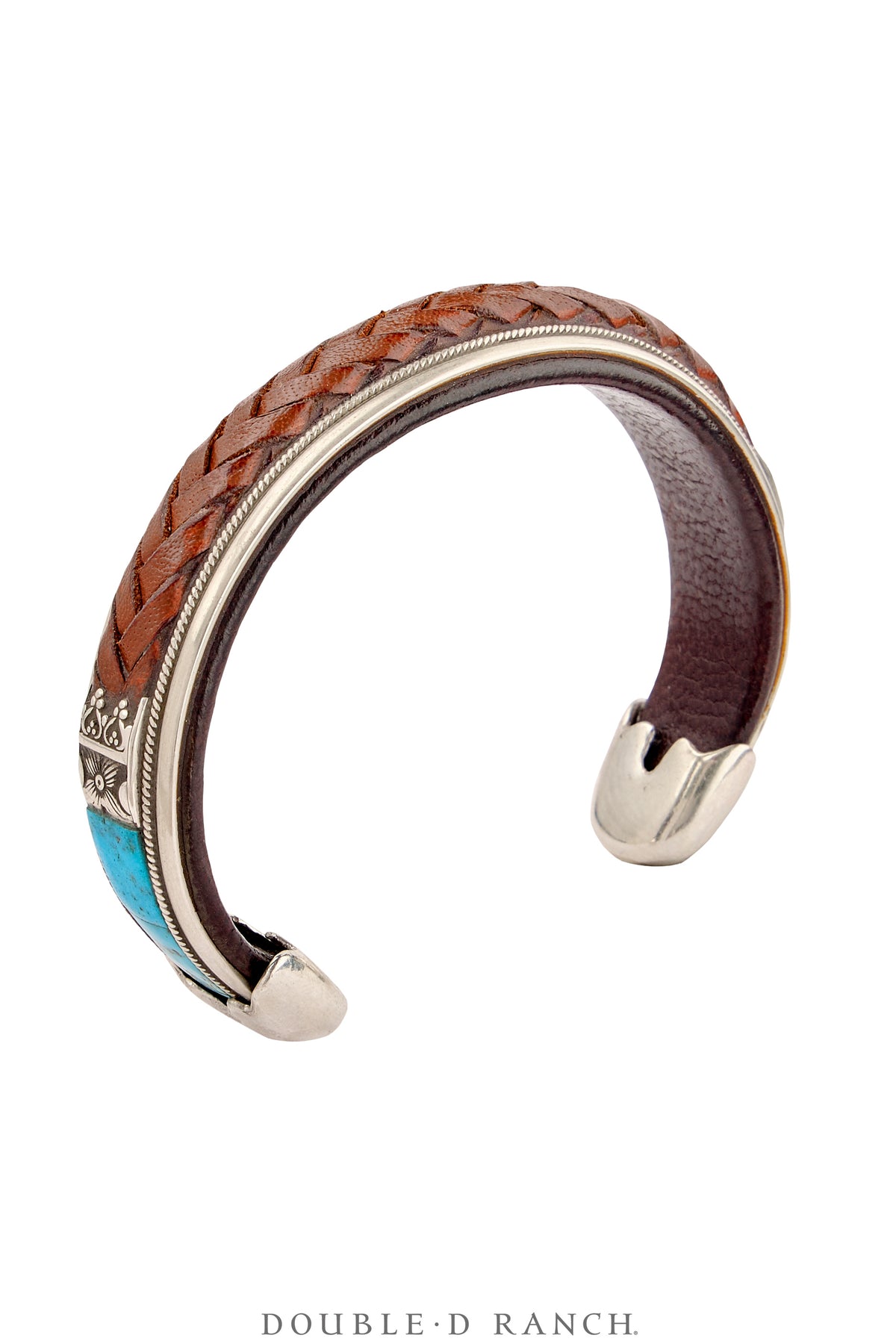 Cuff, Inlay, Turquoise, Leather Lined,  Turquoise, Artisan, Charlie Favour, Contemporary, 4101
