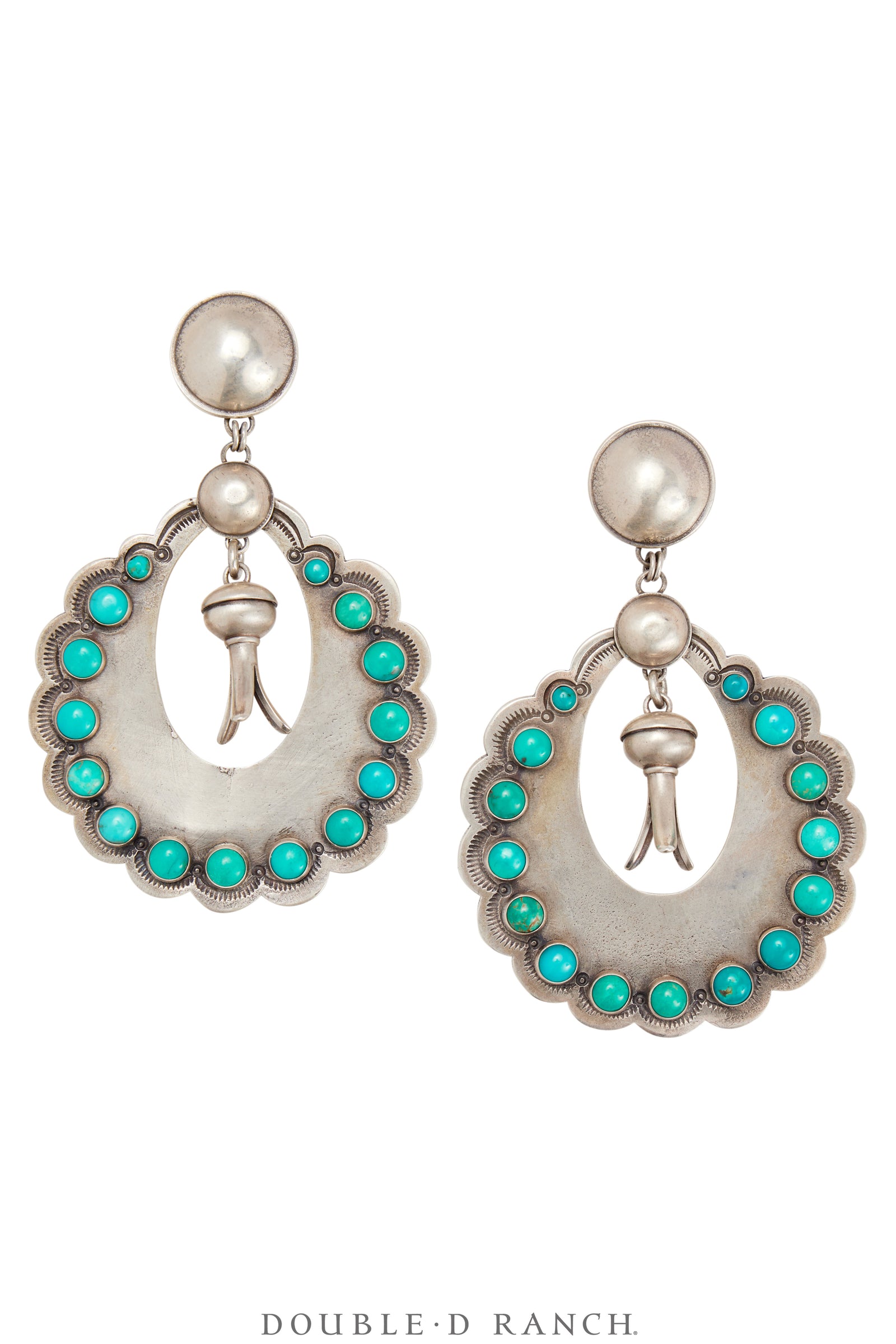 Earrings, Hoop,Turquoise, Dennis Hogan Hallmark, Contemporary, 1135B