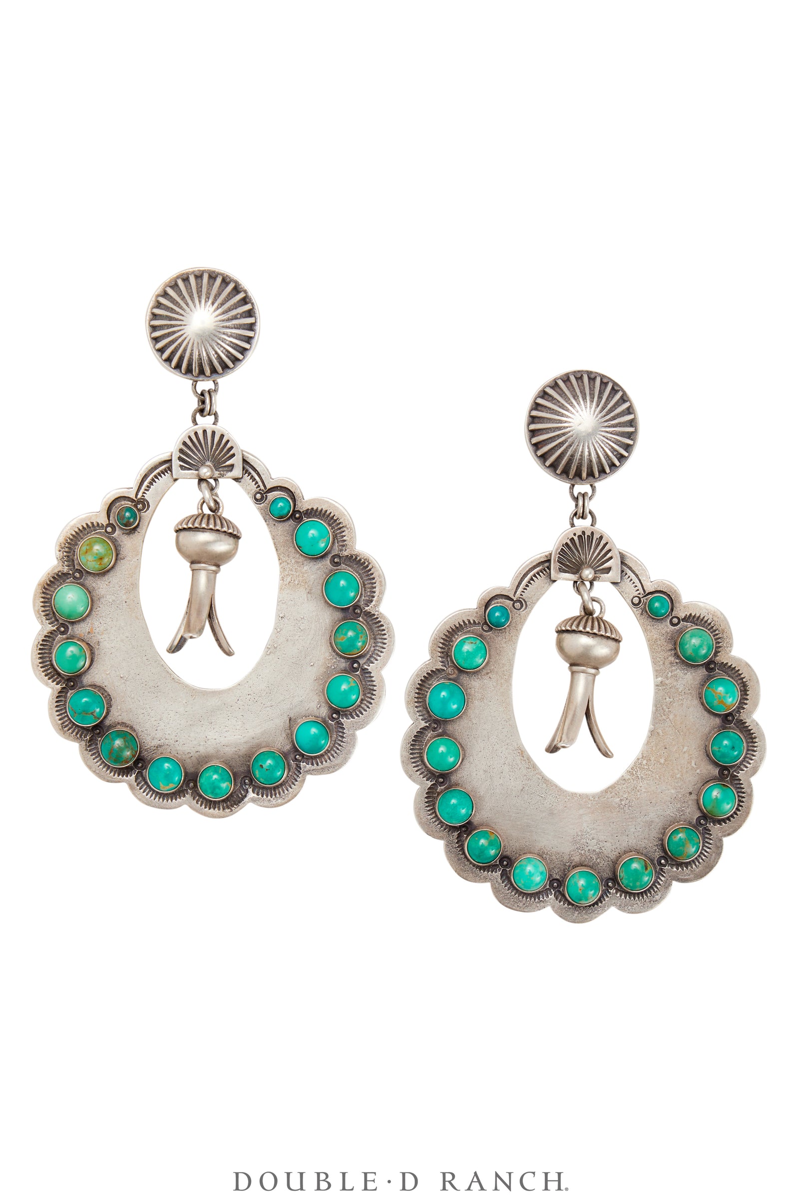 Earrings, Hoop,Turquoise,, Dennis Hogan Hallmark, Contemporary,1135D