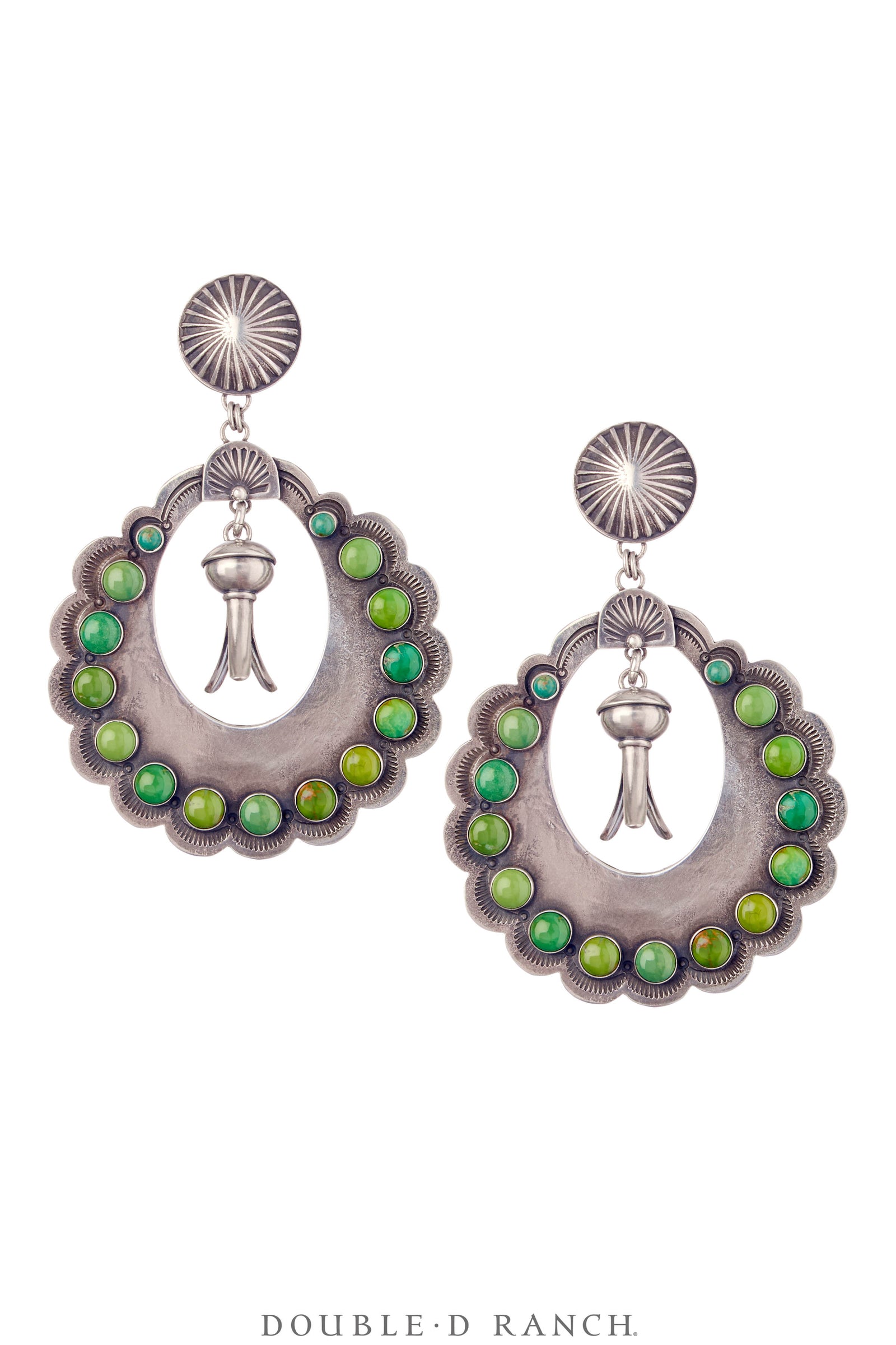 Earrings, Hoop, Turquoise, Dennis Hogan Hallmark, Contemporary,113F