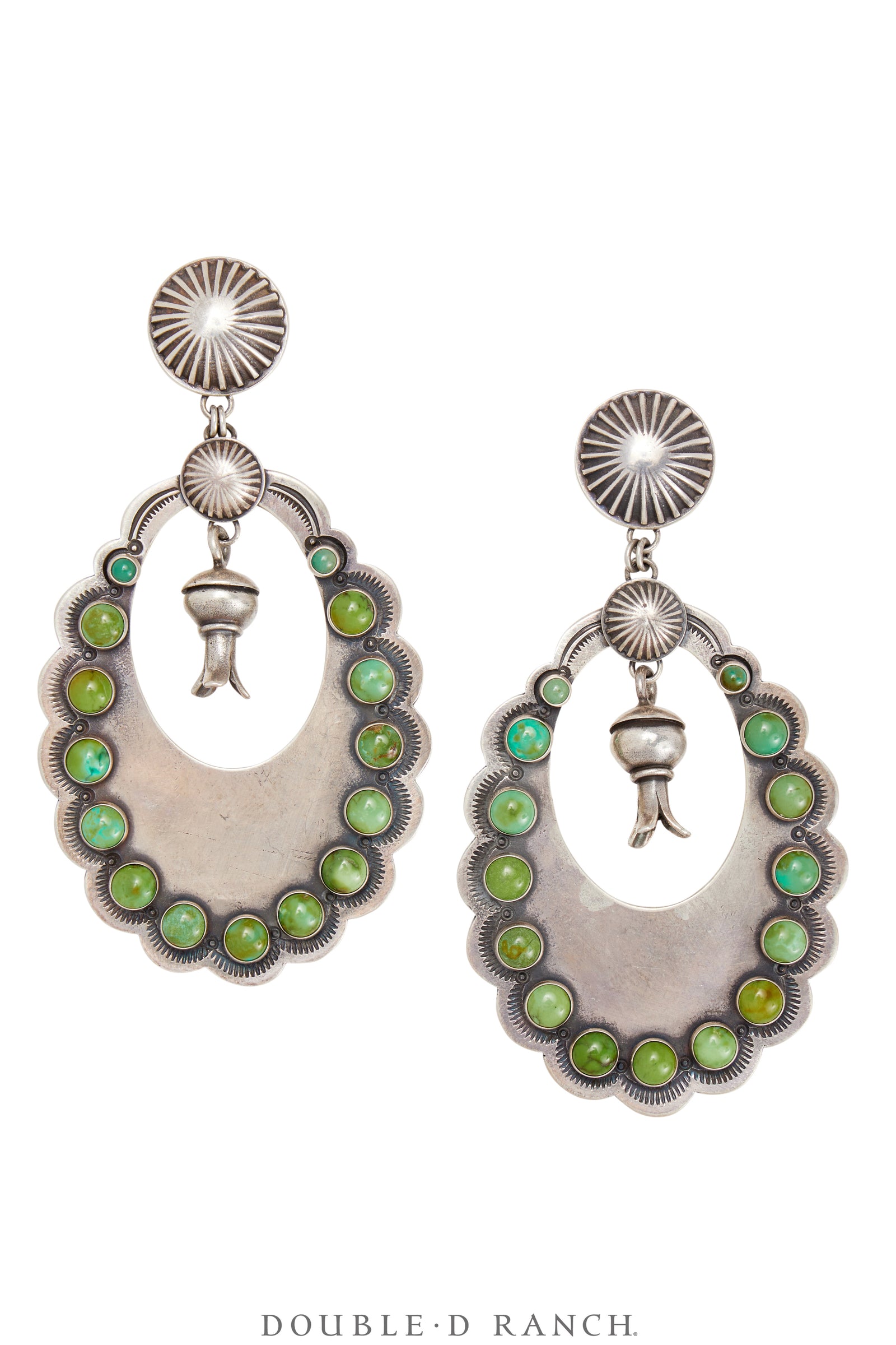 Earrings, Hoop, Turquoise, Dennis Hogan Hallmark, Contemporary, 1450A