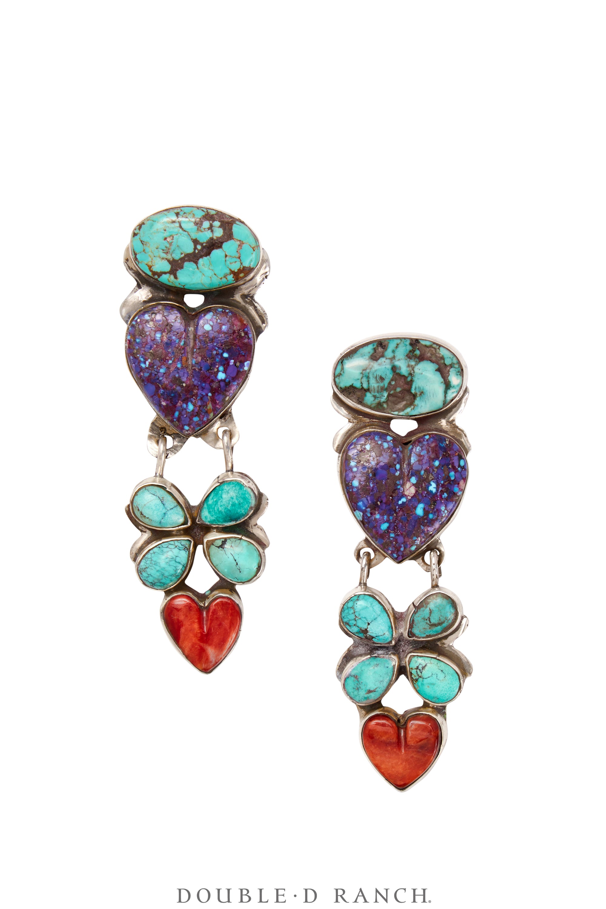 Earrings, Oscar Betz, Drop, Mixed Stones, Hallmark, Contemporary, 1794