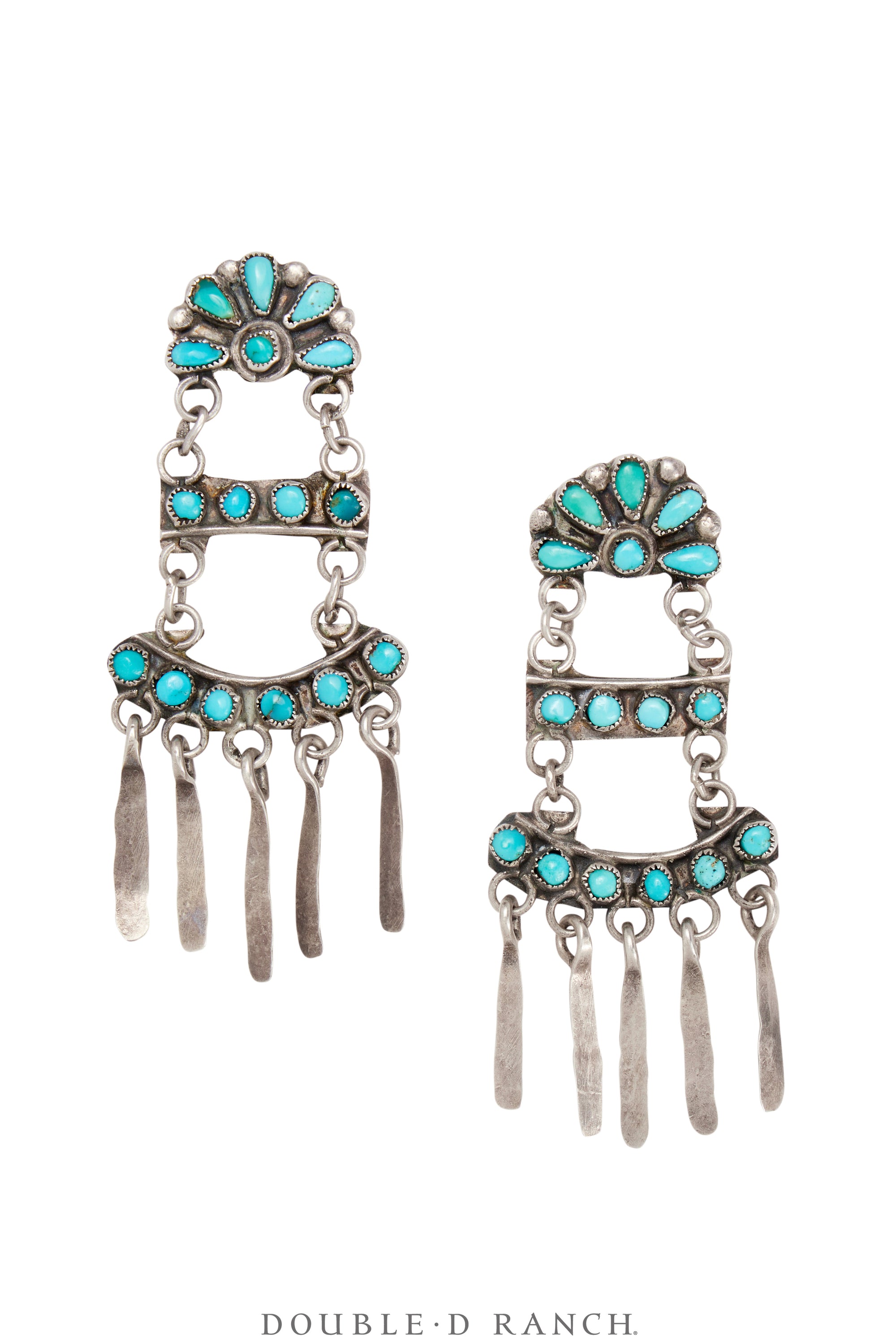 Earrings, Ladder, Turquoise, Vintage, 1801