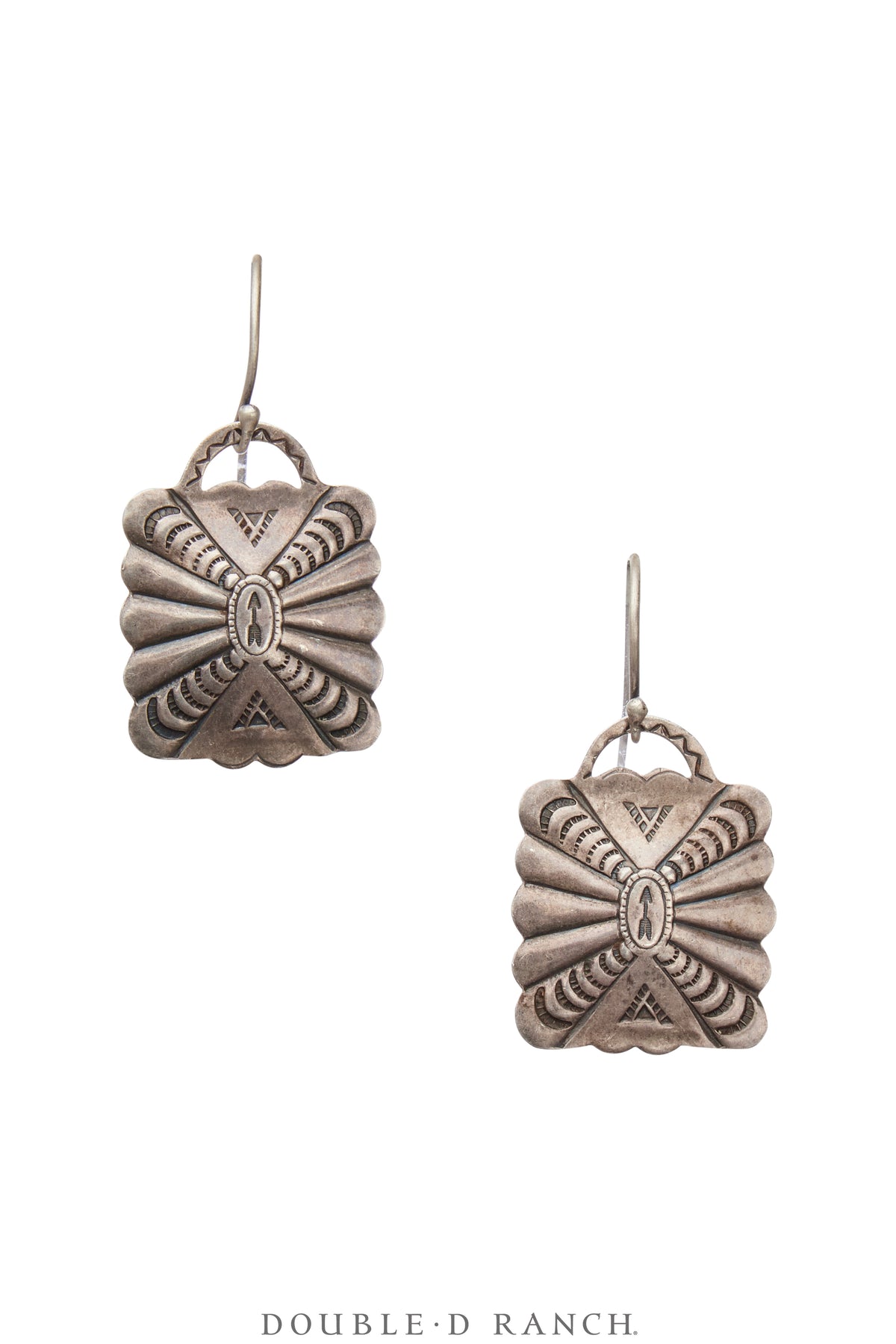 Earrings, Repurposed, Sterling Silver, Concho, Vintage, 1808