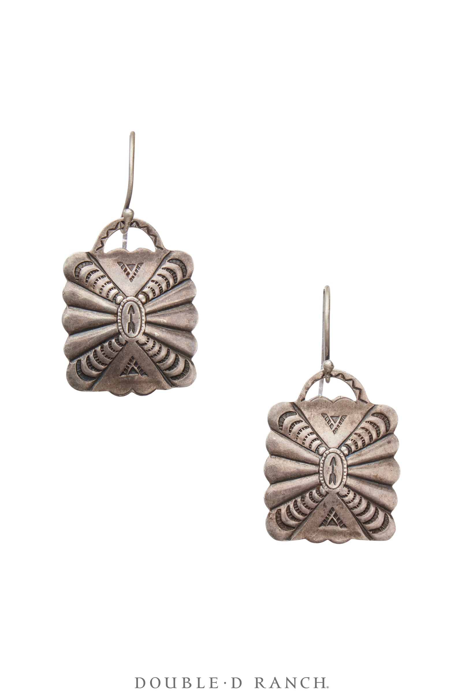 Earrings, Repurposed, Sterling Silver, Concho, Vintage, 1808