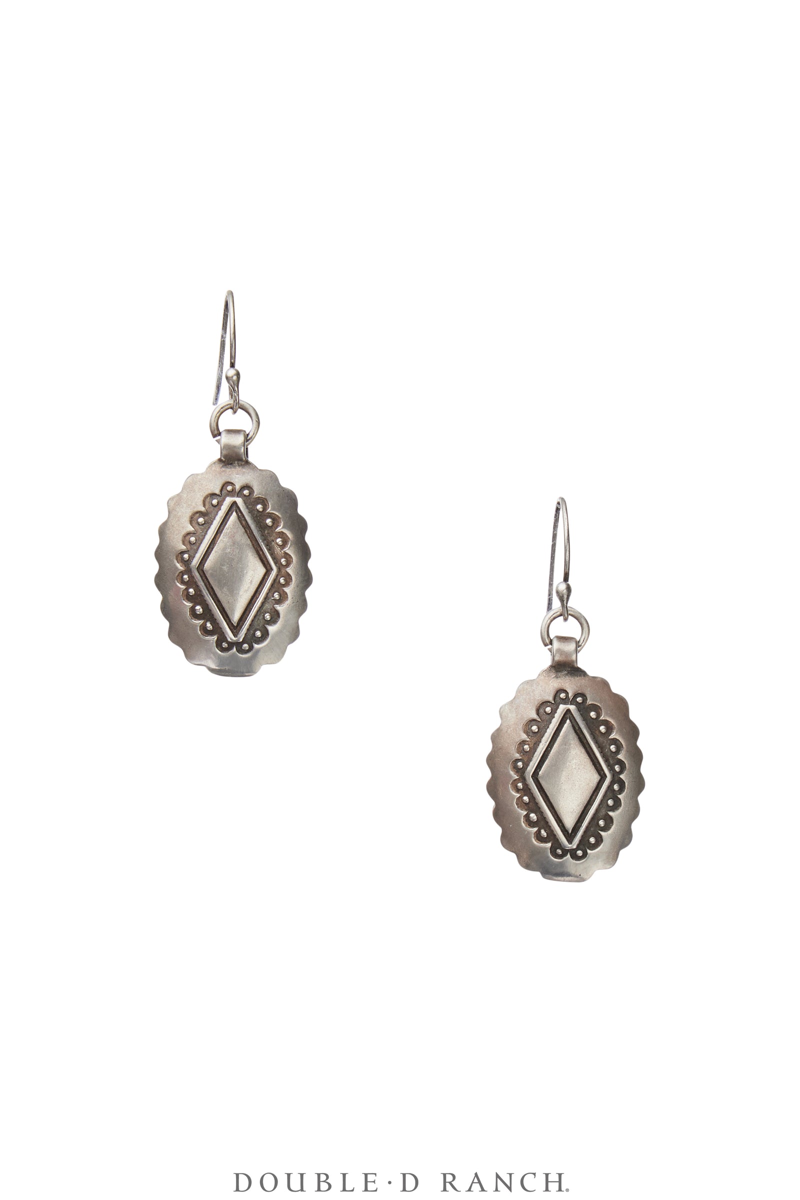 Earrings, Repurposed, Sterling Silver, Concho, Vintage, 1809