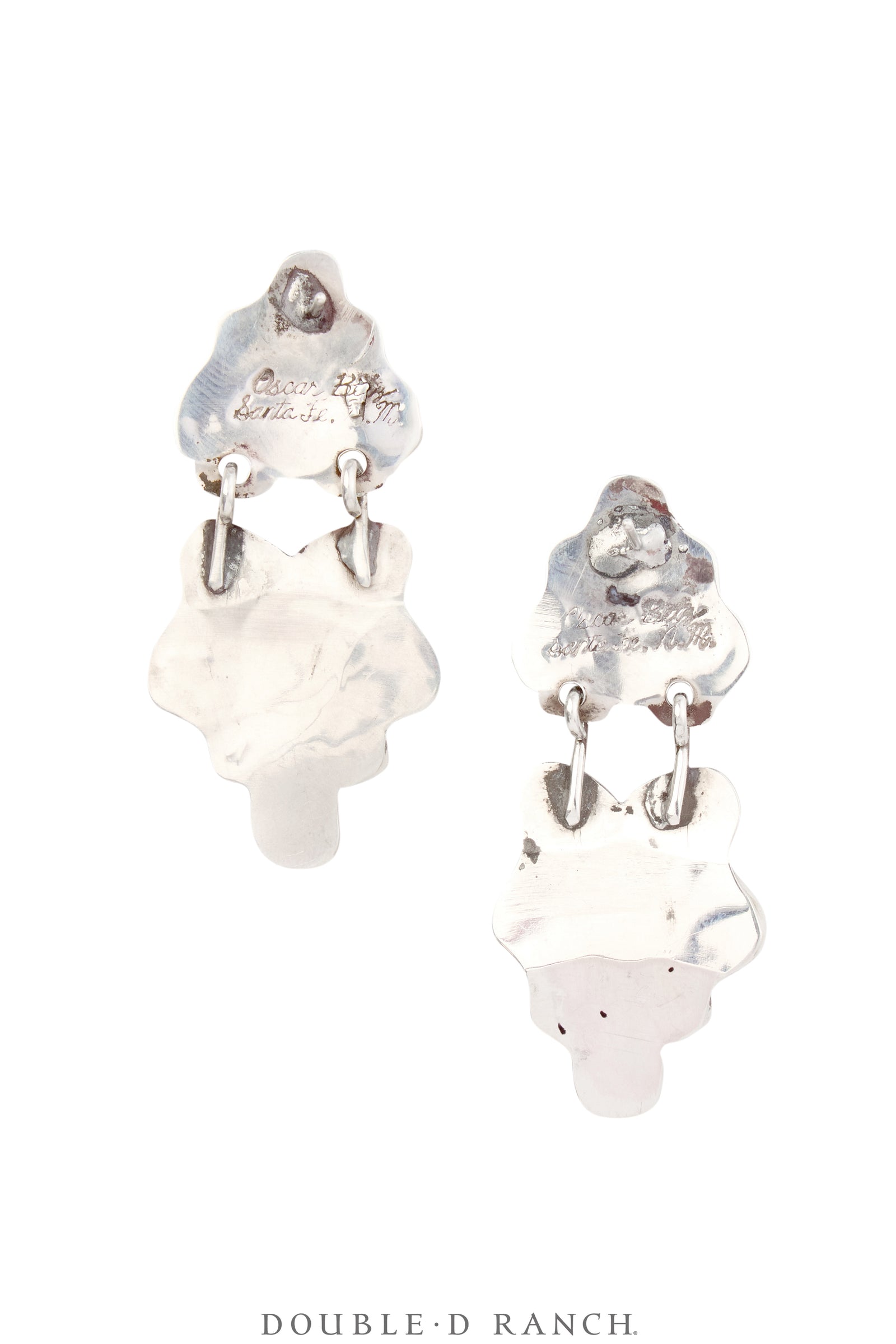 Earrings, Oscar Betz, Triangle,  Turquoise, Sugilite, Opal, Orange Spiny Oyster, Trade Bead, Hallmark, 1841