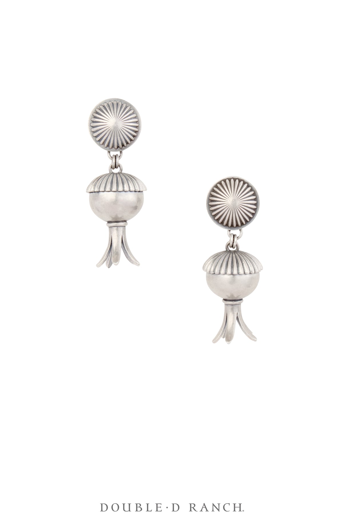 Earrings, Blossom, Sterling Silver, Big Blossom, Dennis Hogan Hallmark, Contemporary, 1846