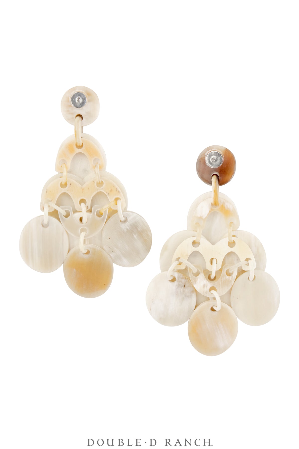 Earrings, Chandelier, Horn, Organic, Contemporary, 1884